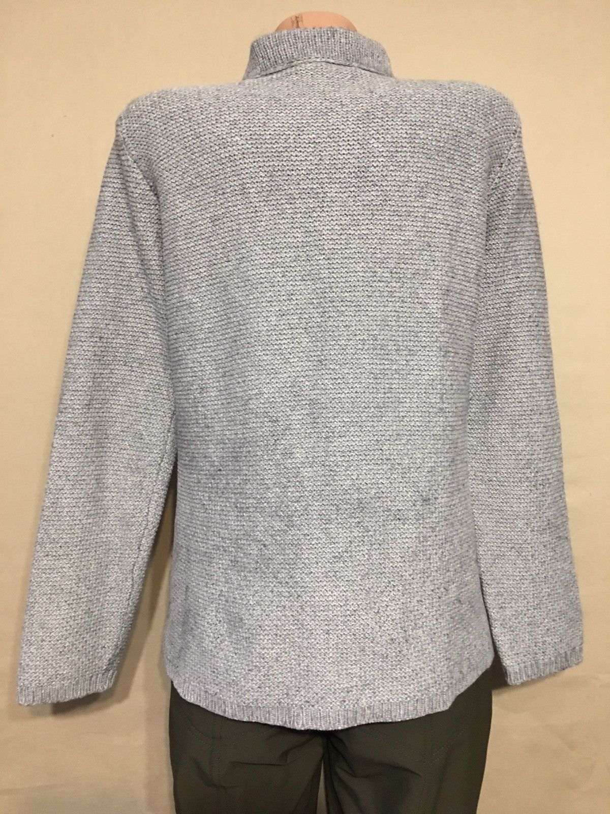 Inis Meain INIS MEAIN Grey Cotton Silk Knit Cardigan Sweater XL Size XL / US 12-14 / IT 48-50 - 8 Thumbnail