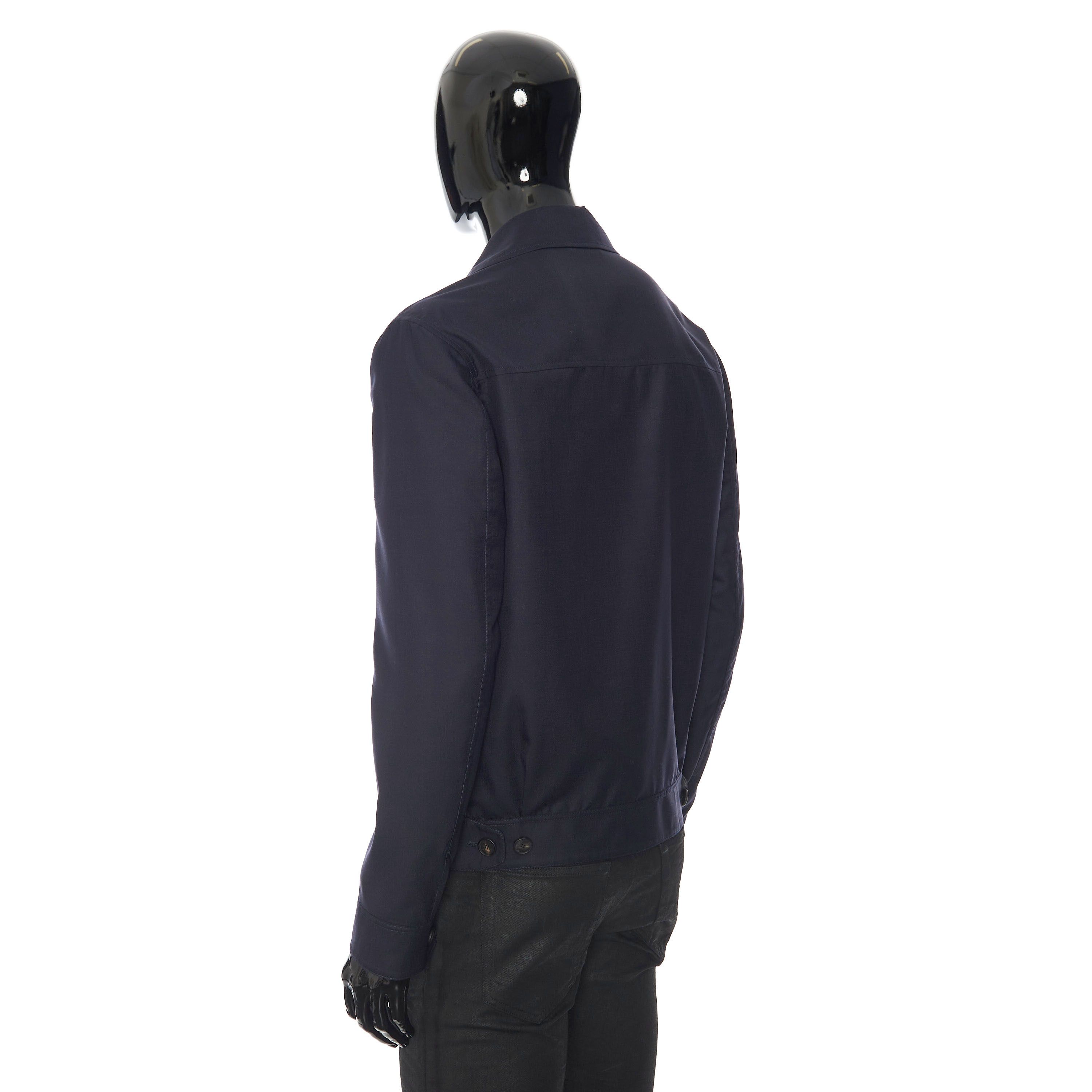 Brioni Ultralight Blouson Jacket In Navy Blue Virgin Wool & Silk Size US S / EU 44-46 / 1 - 5 Thumbnail