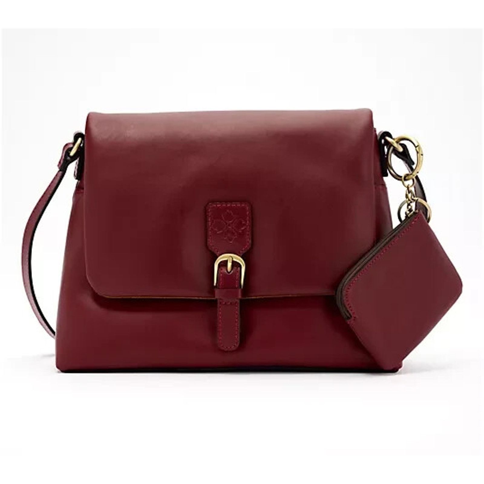 Patricia Nash Patricia Nash Mili Leather Medium Flap Maroon Bag A683655 Size ONE SIZE - 1 Thumbnail
