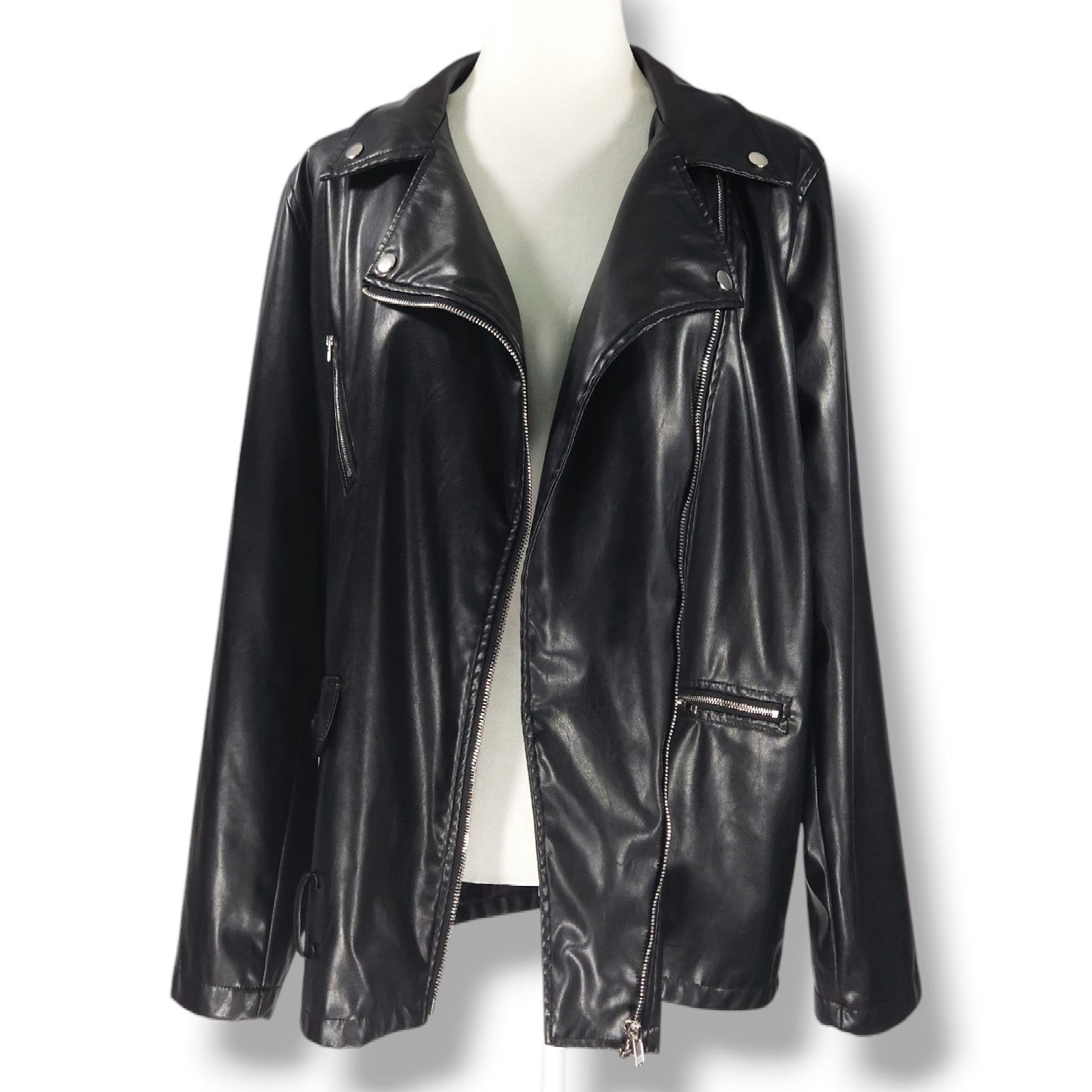 Other EUC PrettyLittleThing Faux Leather Jacket [NO BELT] Sz. 6 Size M / US 6-8 / IT 42-44 - 2 Thumbnail