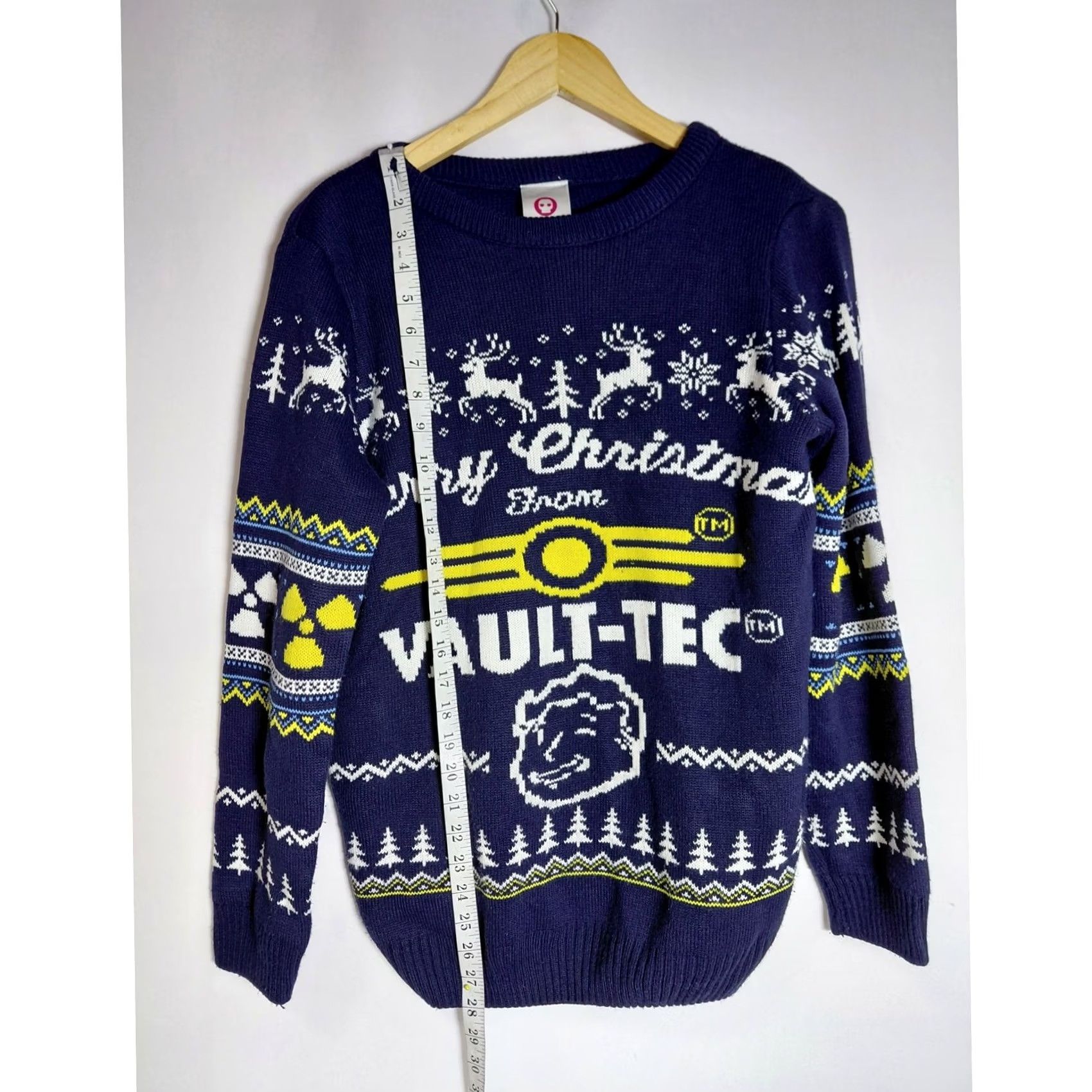 Vintage Numskull Fallout 4 Vault-Tec Christmas Sweater XS Blue Graphic Print Knit Size US XS / EU 42 / 0 - 6 Thumbnail