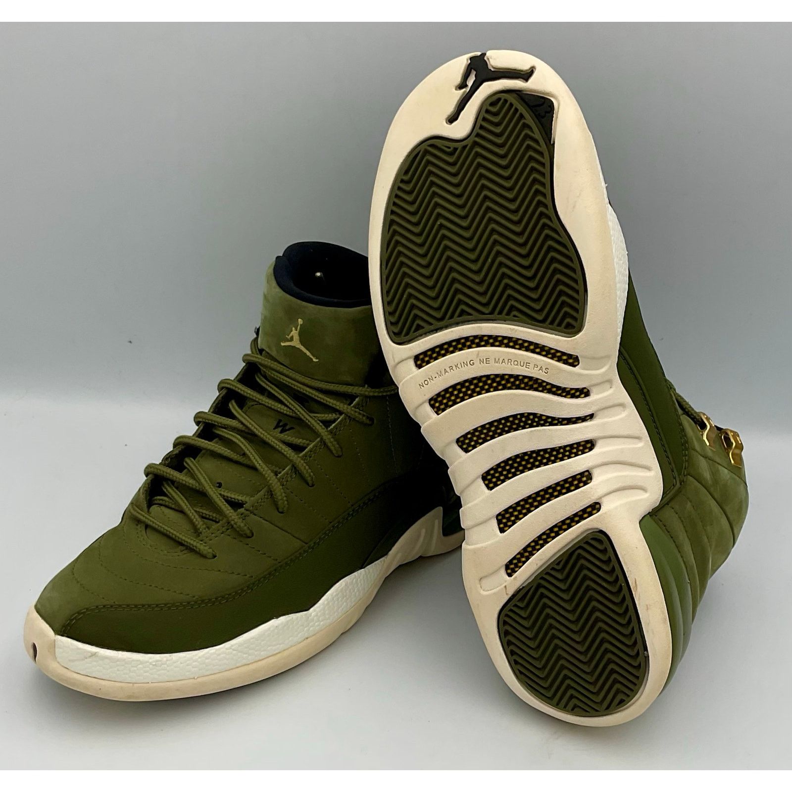 Nike AIR JORDAN 12 RETRO OLIVE GREEN Chris Paul SZ 6.5 153265-301 Size US 6.5 / EU 39-40 - 6 Thumbnail