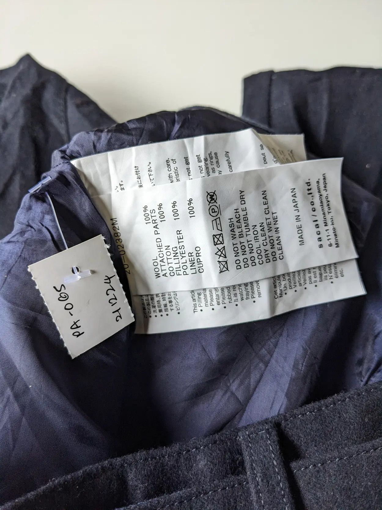 Sacai AW20 Runaway Sacai wool melton pant dark blue Size US 35 - 14 Thumbnail