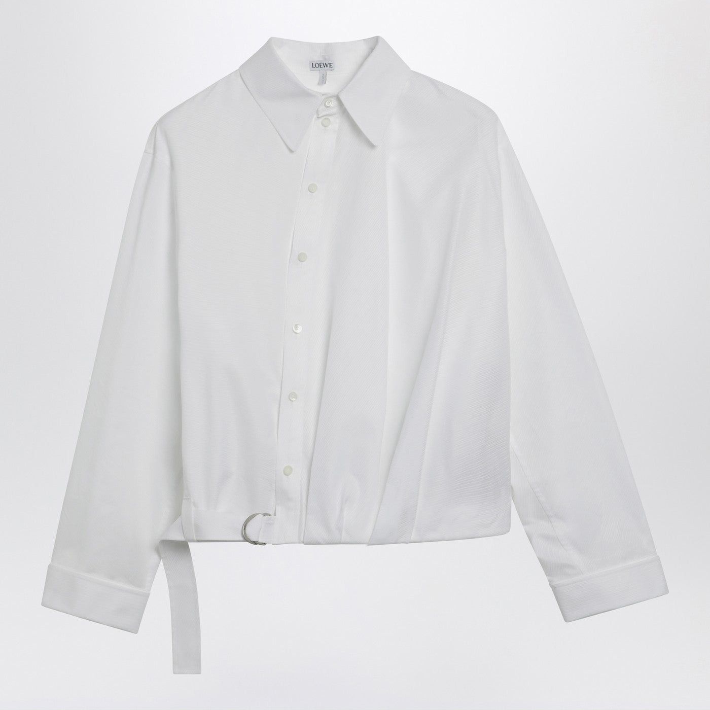 Loewe Loewe White Draped Cotton Shirt Size S / US 4 / IT 40 - 1 Thumbnail