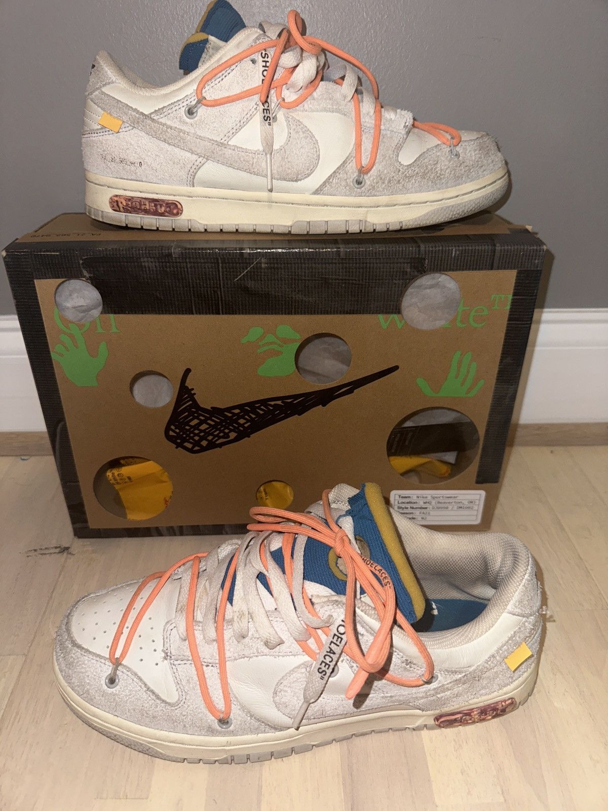 Nike Nike dunks and Offwhite lot 19 Size US 10 / EU 43 - 1 Thumbnail