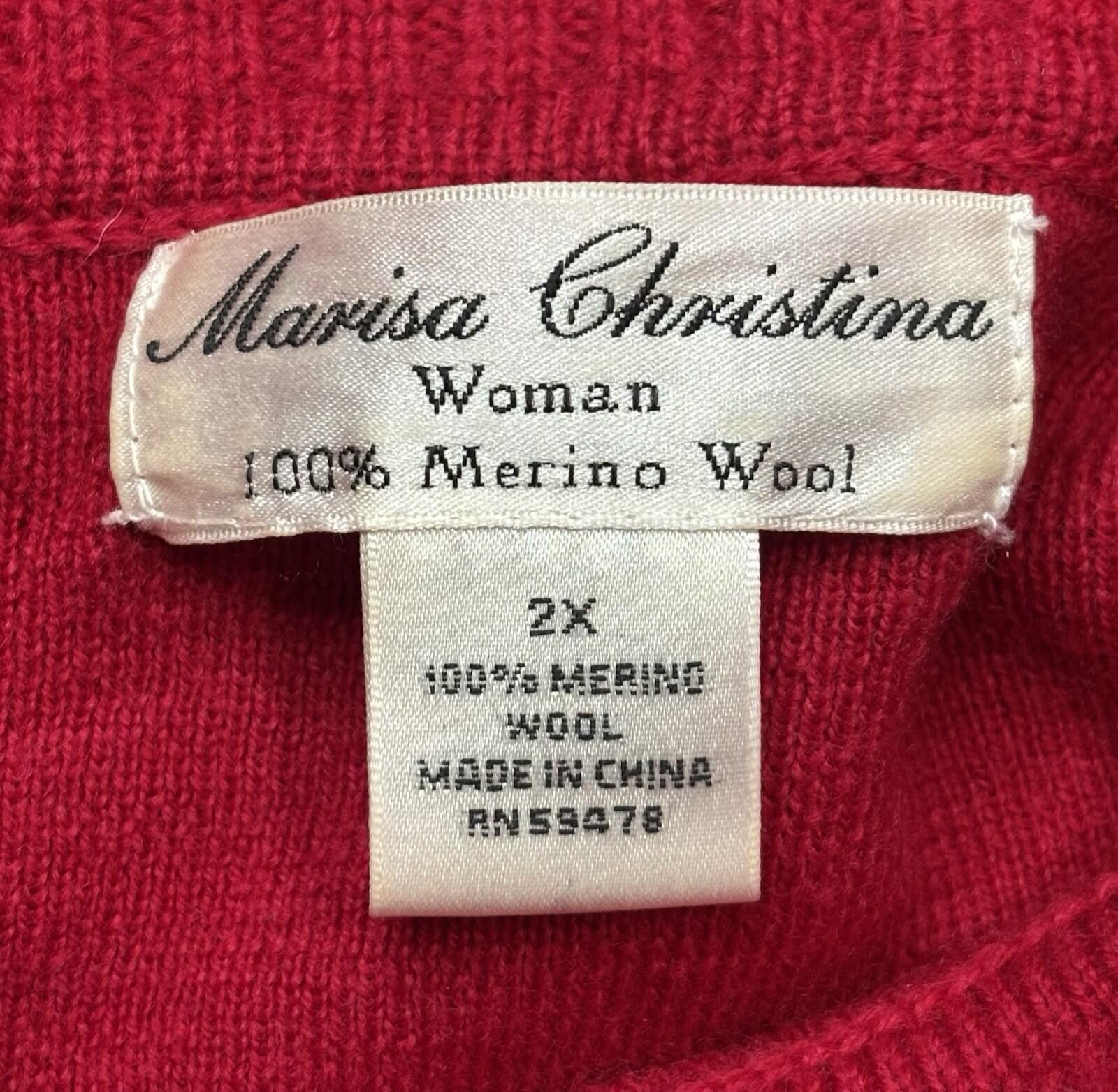 Other Marisa Christina Sweater Womens 2XL Merino Wool Cowl Neck Size XXL / US 16-18 / IT 52-54 - 2 Thumbnail