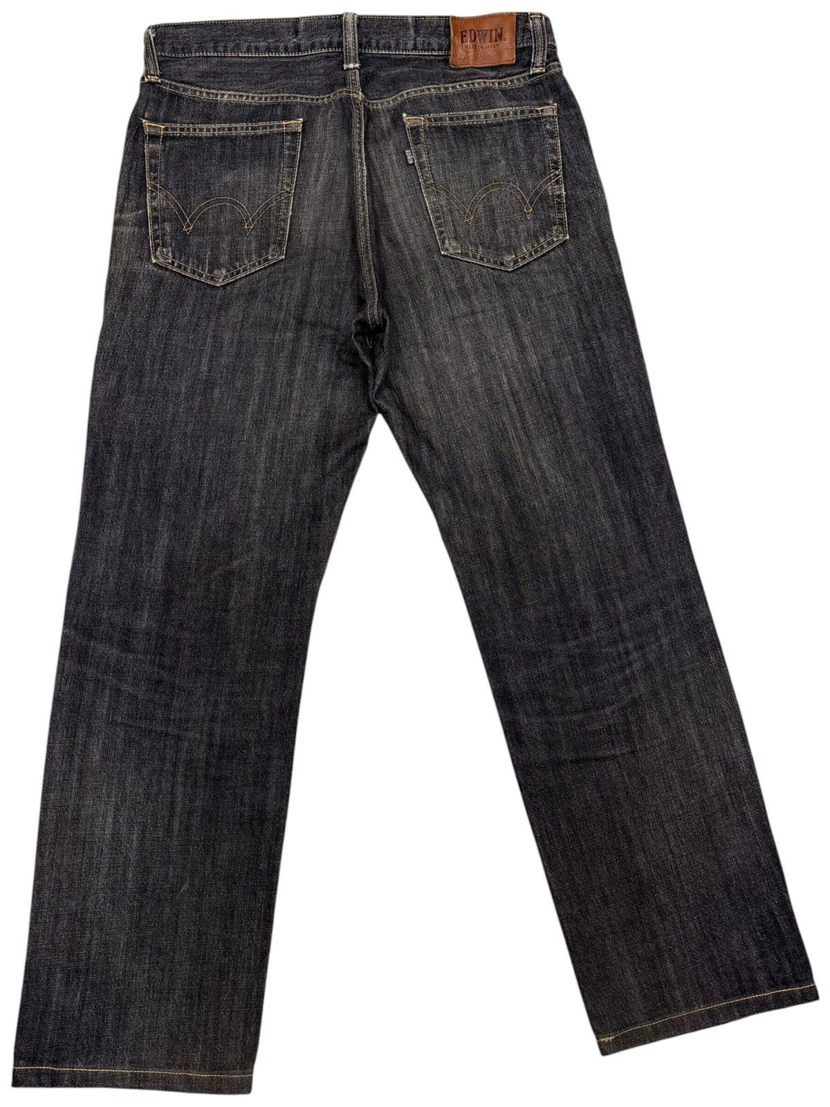 Kapital VINTAGE EDWIN BLACK DISTRESS REGULAR DENIM JEANS Size US 32 / EU 48 - 4 Thumbnail