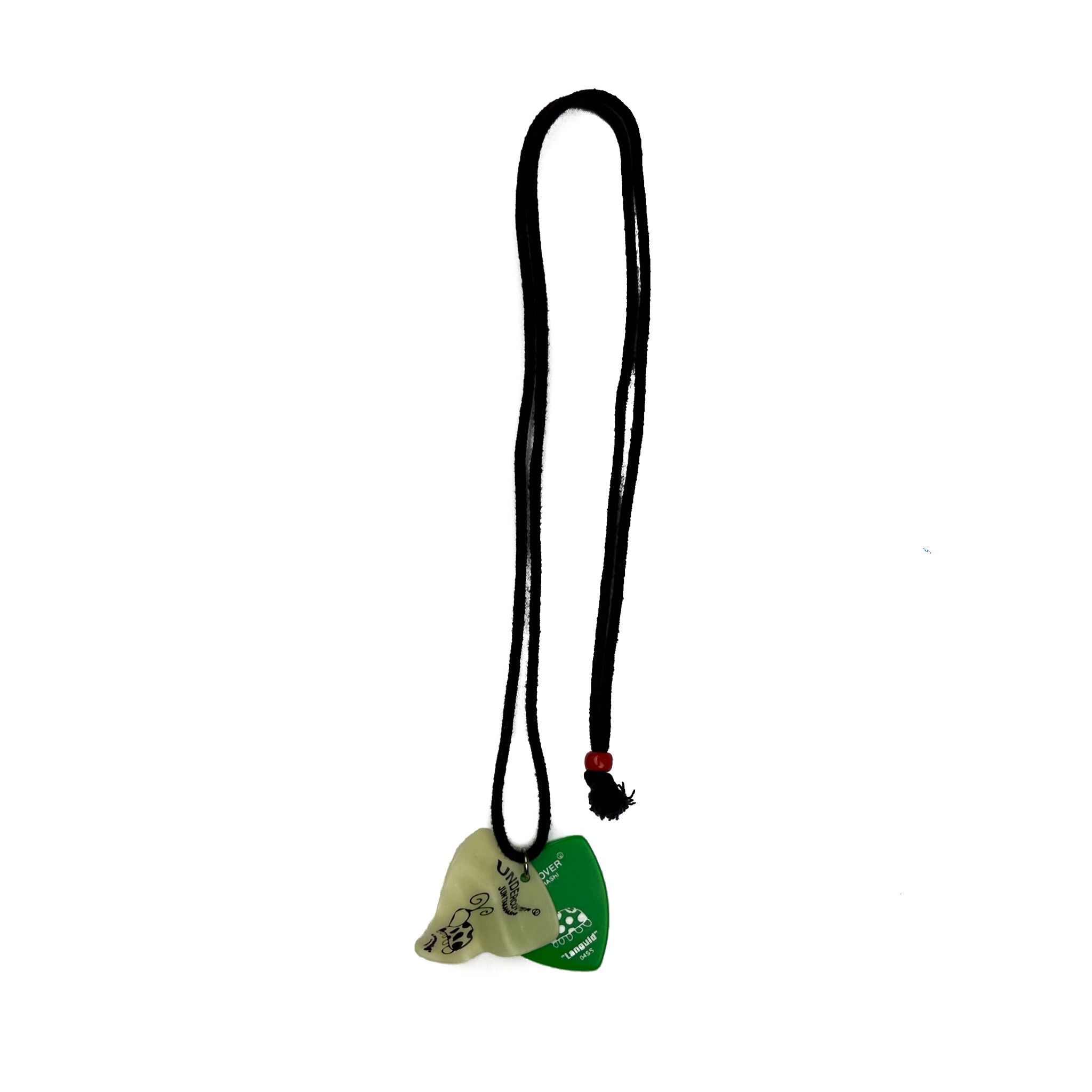 image of Undercover Underover "languid" Green/glowing Guitar Pick Necklace, Men's