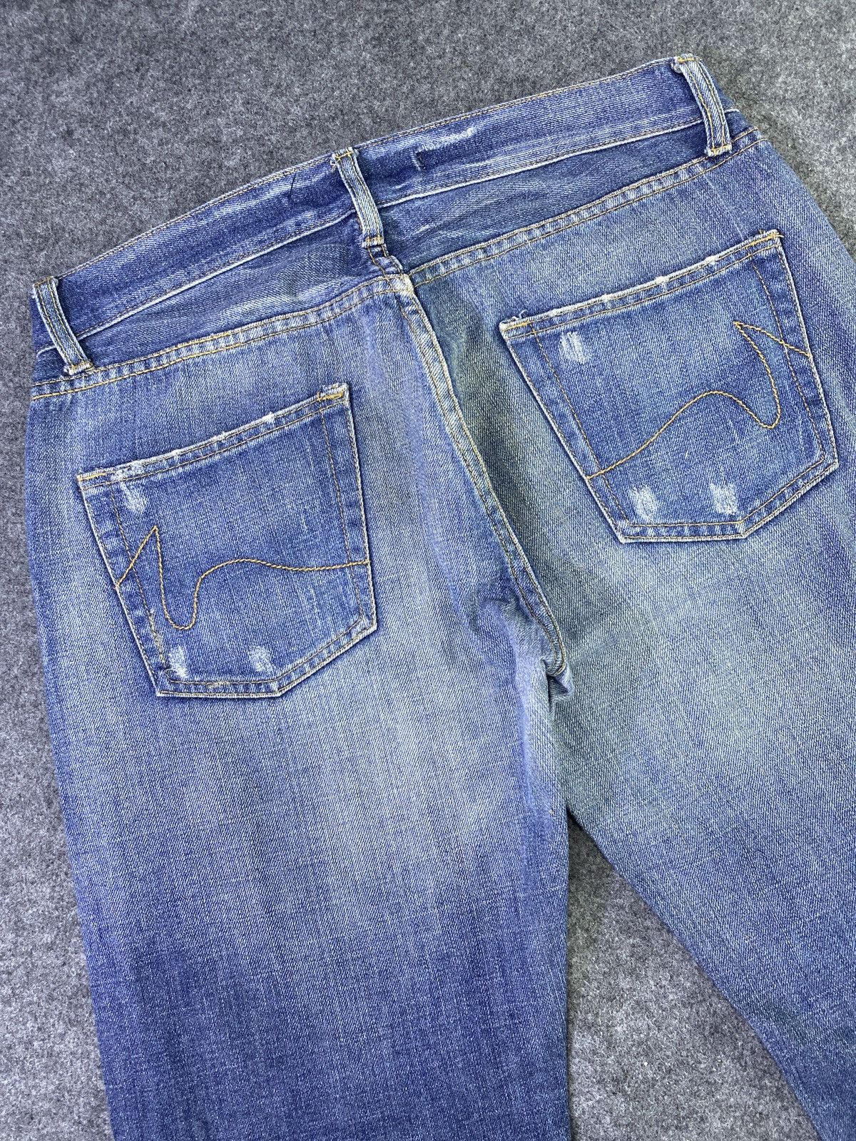 Japanese Brand × Jean Savignac 'de Denim Distressed Blue Wash Jeans - J956 Size US 34 / EU 50 - 15 Thumbnail