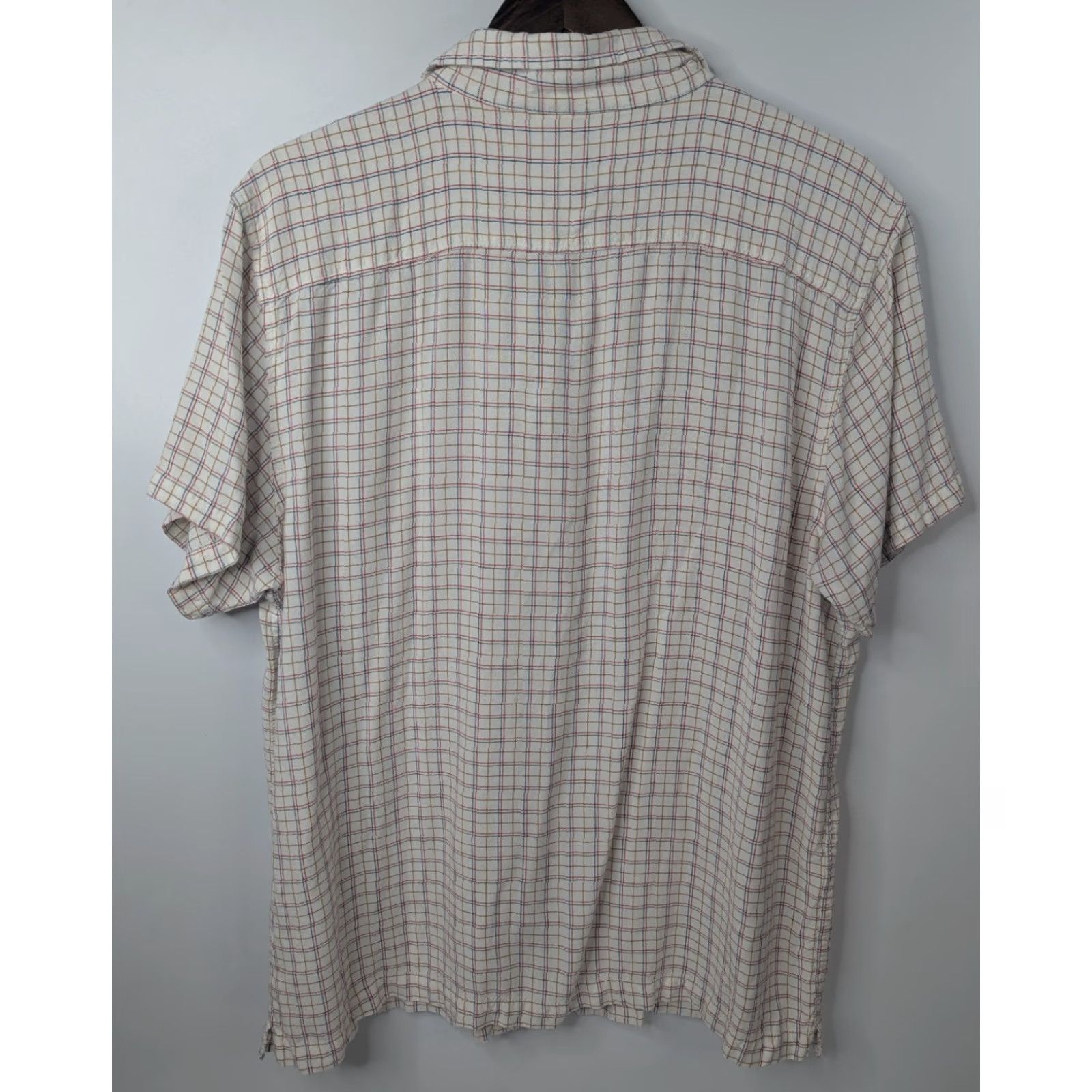 RVCA RVCA Plaid Shirt Men's 2XL Short Sleeve Casual Button-Up Beach Collared Pocket Ivory Size US XXL / EU 58 / 5 - 3 Thumbnail