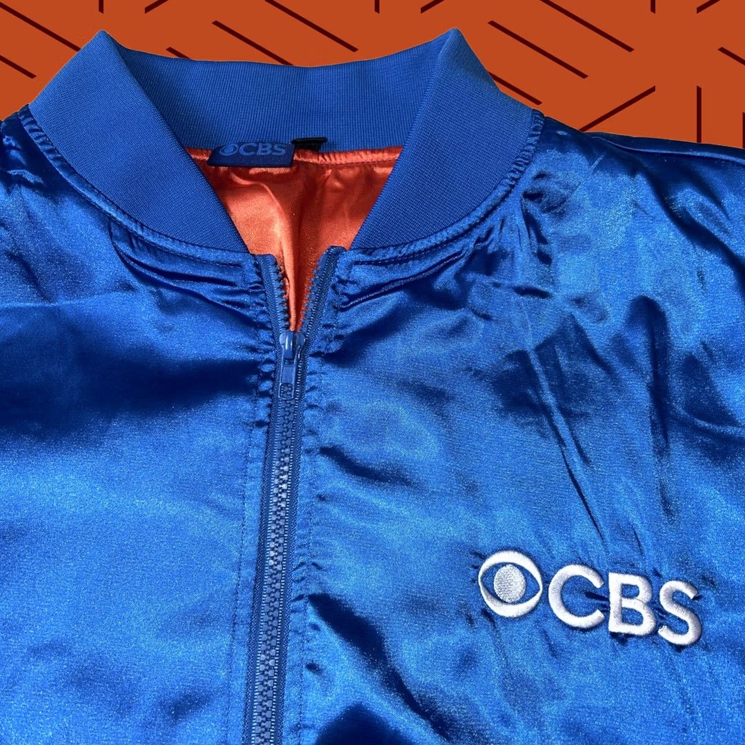 Logo 7 VINTAGE CBS Jacket Bomber Shirt Medium New Rare 70’s Zip-Up Satin Blue Logo CBS Television Eye Size US M / EU 48-50 / 2 - 1 Thumbnail