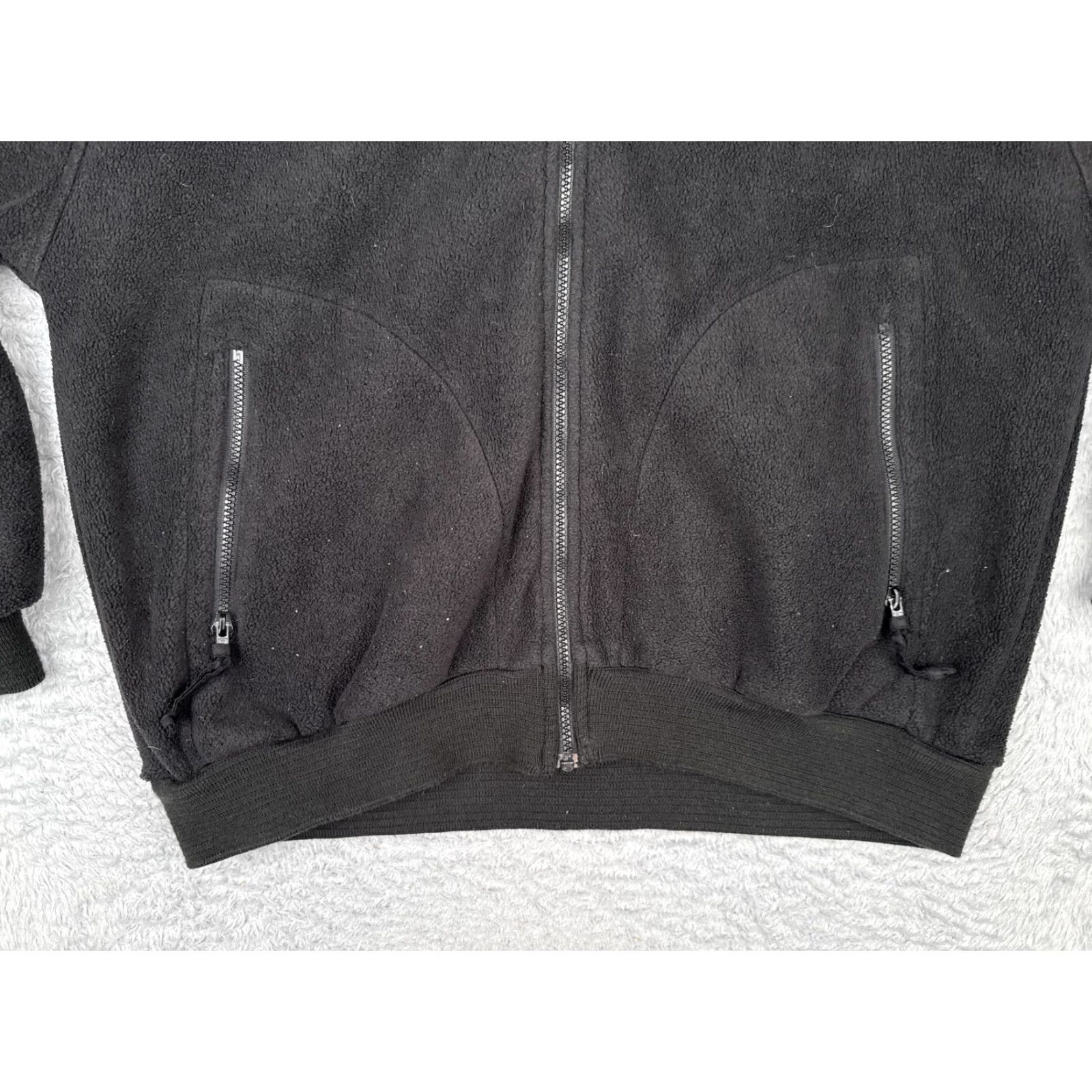 Vintage Tri-Mountain Jacket Mens Large Black Fleece Full Zip Stand Collar Pockets Raglan Size US L / EU 52-54 / 3 - 6 Thumbnail