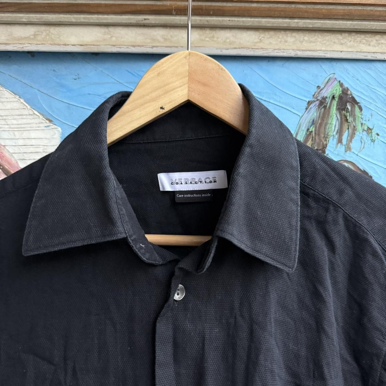 Versace Versace Black Button Up Shirt Minimalist Italian Designer Size US M / EU 48-50 / 2 - 6 Thumbnail