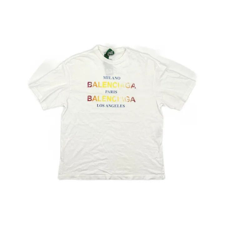 Balenciaga Balenciaga Rainbow Logo Short Sleeve T-Shirt 0079-2507 Size S / US 4 / IT 40 - 2 Thumbnail