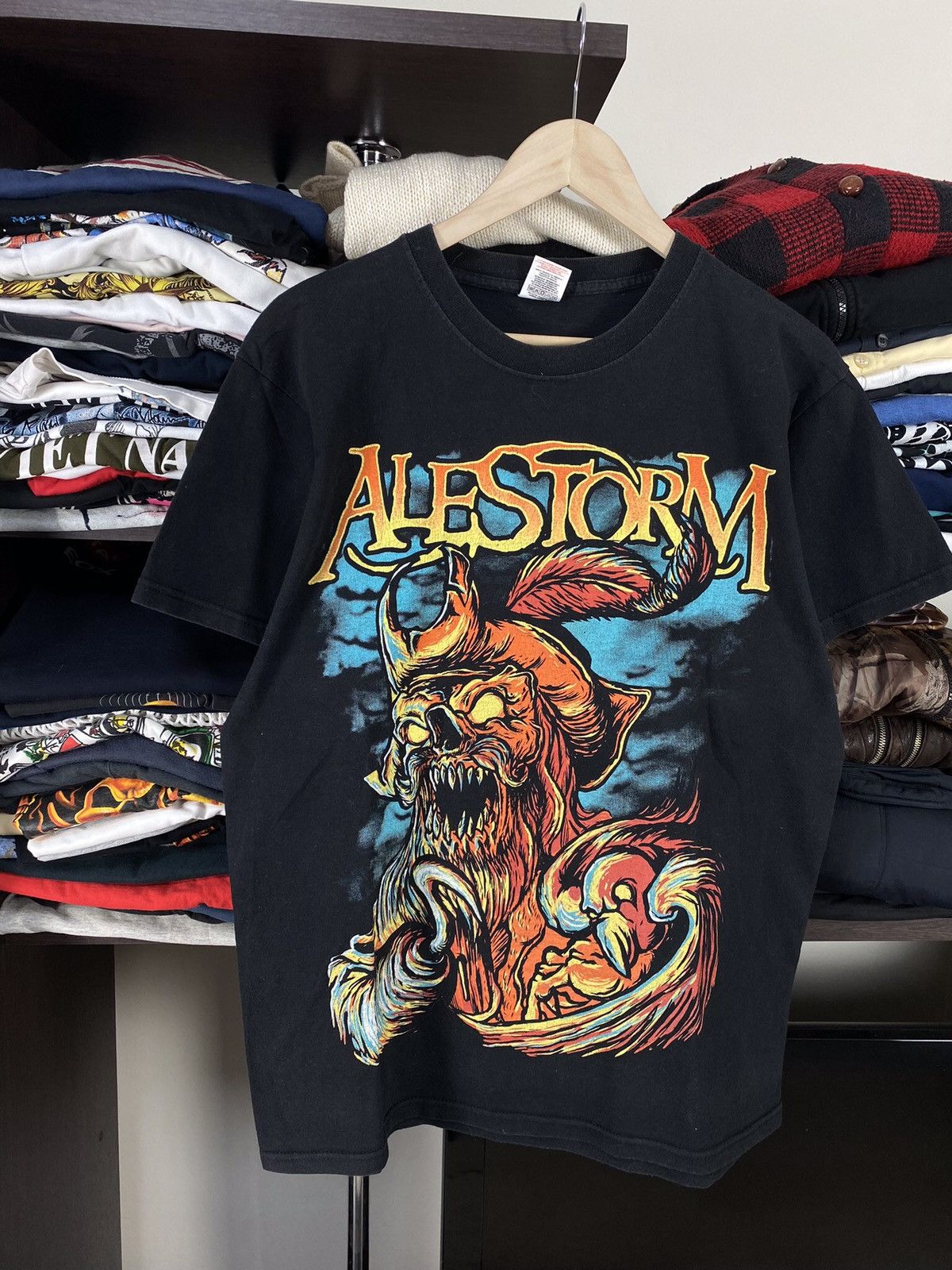 Band Tees × Vintage VINTAGE ALESTORM BLACK LOGO TSHIRT Size US L / EU 52-54 / 3 - 2 Thumbnail