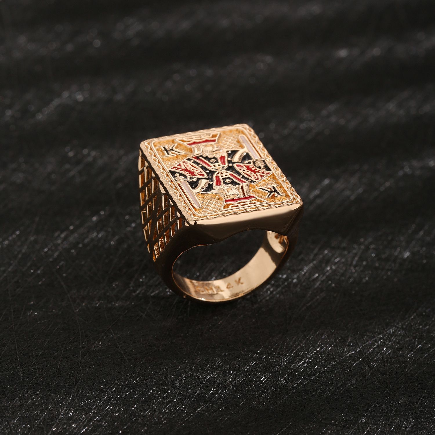 Other SIZE 9 King 14K Gold Plated Brass Zircon Spade King Ring Size ONE SIZE - 2 Thumbnail