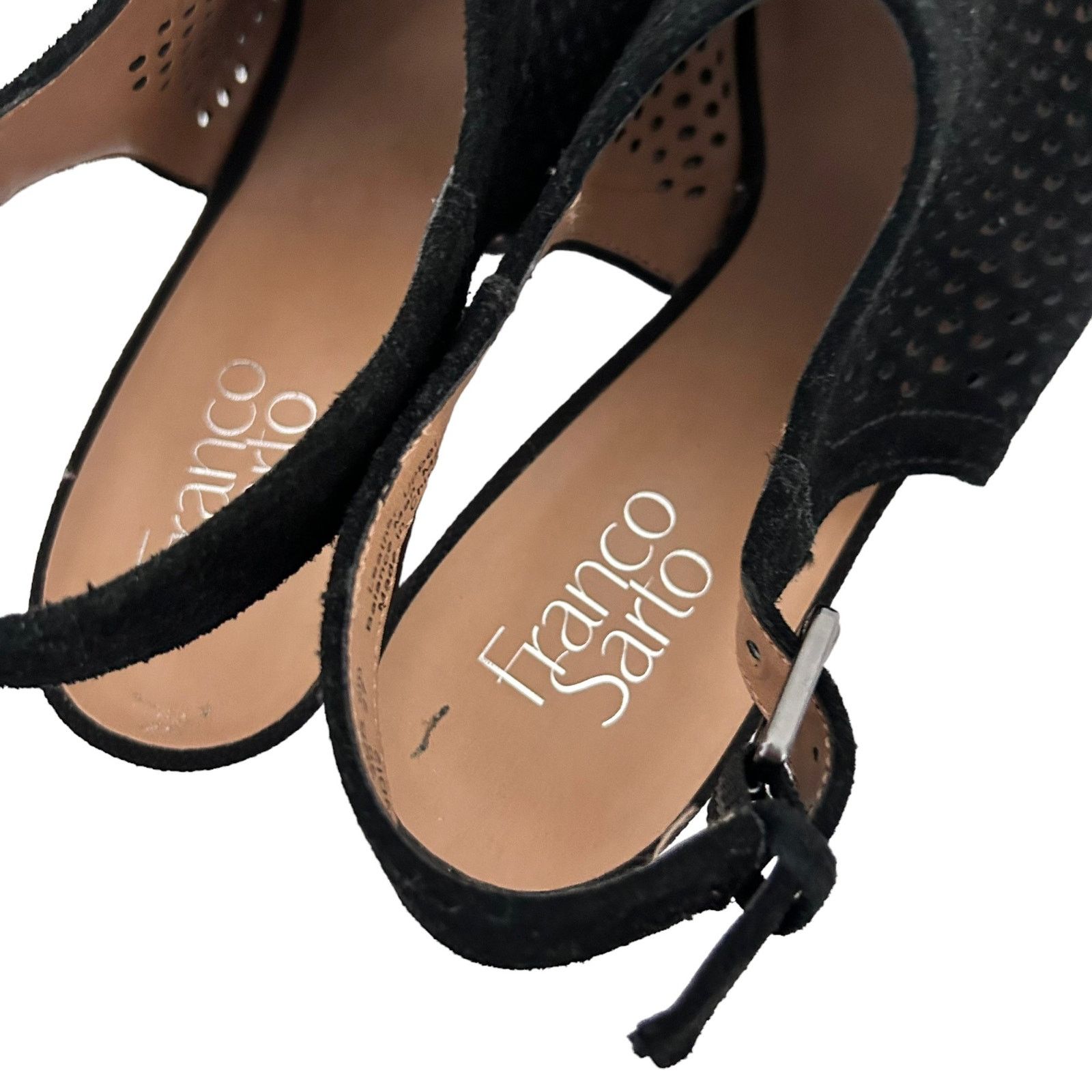 Other Franco Sarto Black Suede Peep Toe Slingback Heels Sz 10 Size US 10 / IT 40 - 6 Thumbnail