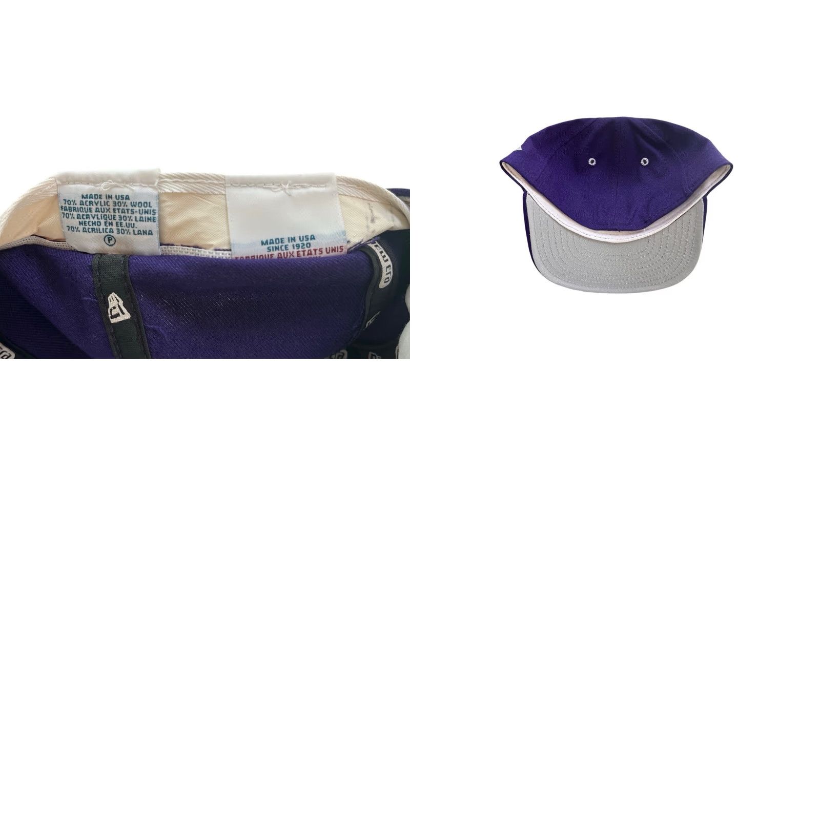 New Era VINTAGE New Era Baseball Cap Hat 7 NWT USA Cincinnati Elder High School Wool Blend Purple White Embroidered Logo Mens Cap Size ONE SIZE - 8 Thumbnail