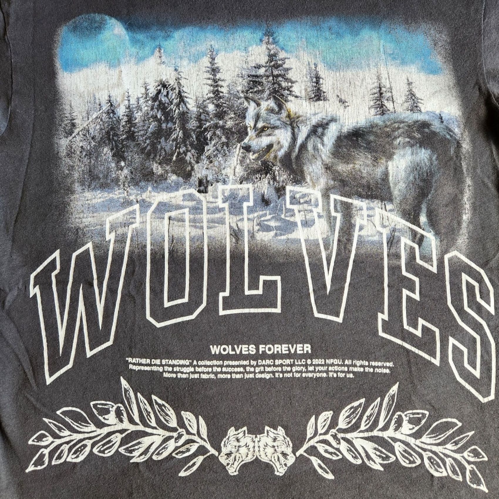 Darc Sport Darc Sport Wolves Club Rather Die Standing Grey Med Gymwear Graphic T-Shirt Tee Size US M / EU 48-50 / 2 - 2 Thumbnail