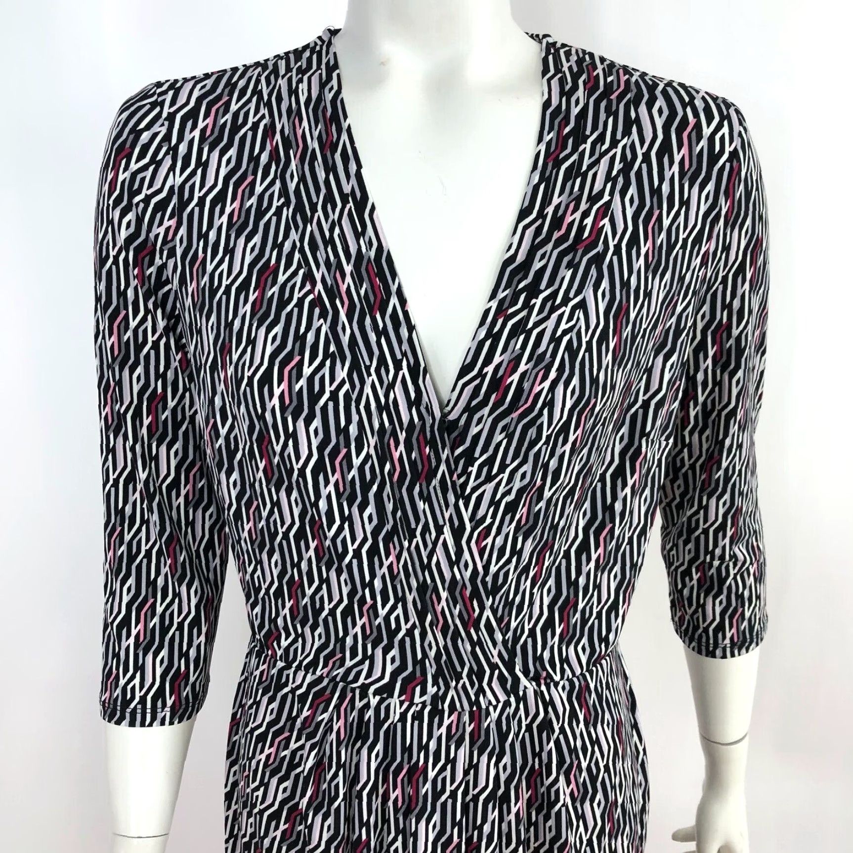 White House Black Market VINTAGE? No — White House Black Market Dress Midi Length Faux Wrap Pleated Womens M Size M / US 6-8 / IT 42-44 - 2 Thumbnail