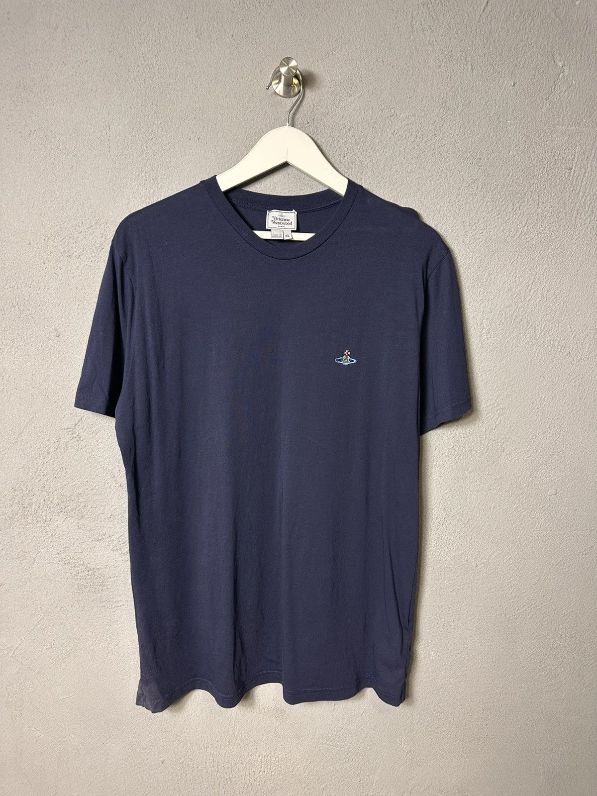 Vivienne Westwood 🔥 Vivienne Westwood Orb Logo Basic Slim T Shirt Blue Tee Y2K Size US XL / EU 56 / 4 - 1 Thumbnail