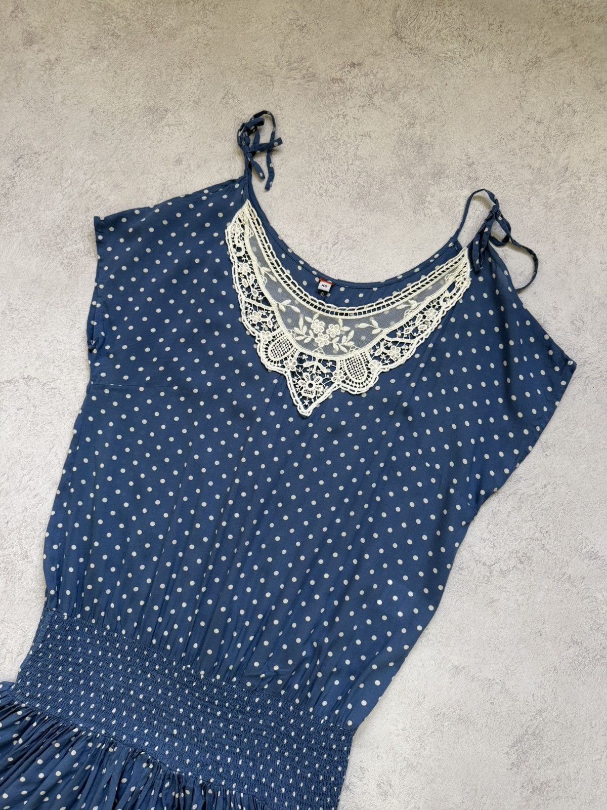 Vintage Ewa I Walla Blue Polka Dot Short Sleeve Midi Dress Size XS Size XS / US 0-2 / IT 36-38 - 15 Thumbnail