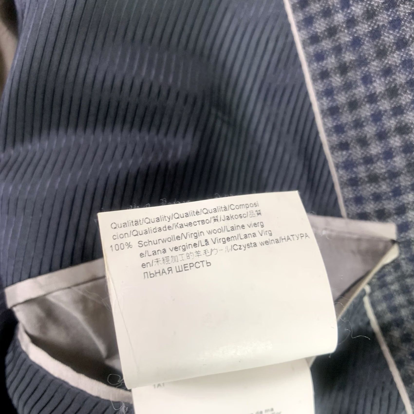 Hugo Boss HUGO BOSS Blazer Mens 44R Navy Wool Sport Coat 2 Button gray check Size 44R - 7 Thumbnail