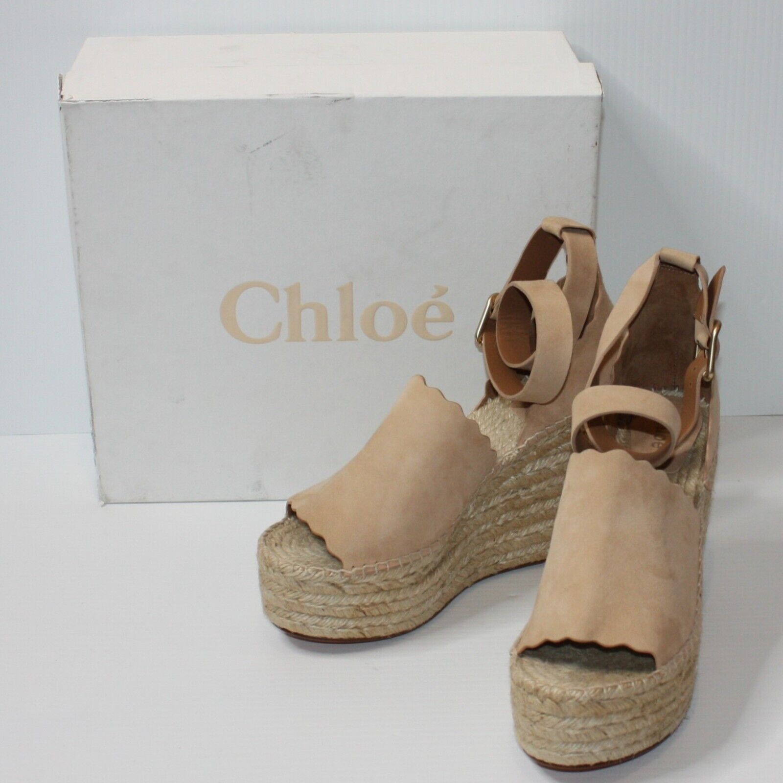Chloe Suede Lauren Espadrille Wedges Shoes size US 10 MSRP $660 Size US 10 / IT 40 - 1 Thumbnail