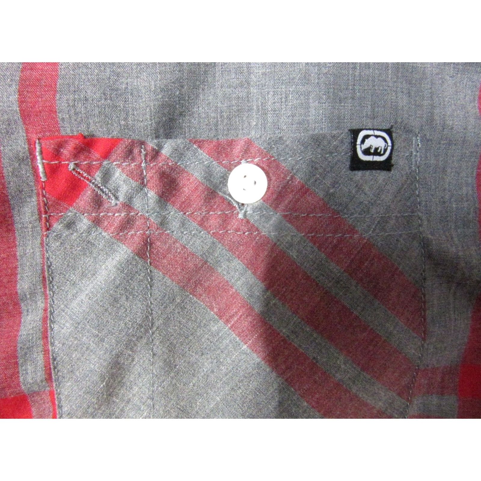Ecko Unltd. Ecko Unltd. Shirt Mens Large Gray Red Plaid Short Sleeve Button Up Pocket 90s Y2K Casual Shirt Mens L Gray Red Plaid Button-Up Pulse 90s Theme Size US L / EU 52-54 / 3 - 3 Thumbnail