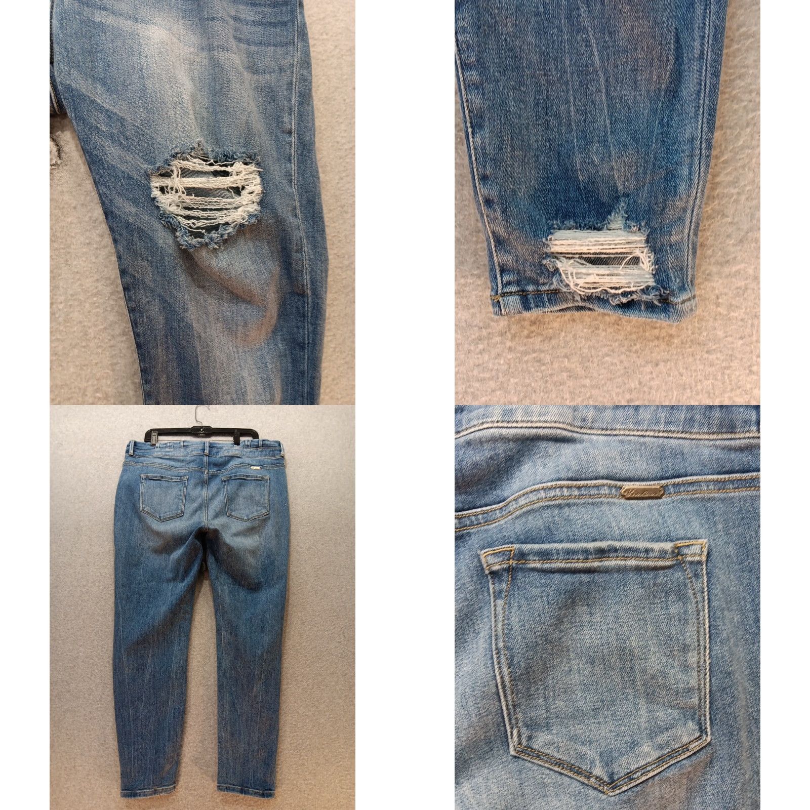 Vintage KanCan™ Jeans Curvy Mid Rise Ankle Skinny Distressed Women’s Size 34X27 Size 24" / US 00 / IT 34 - 9 Thumbnail