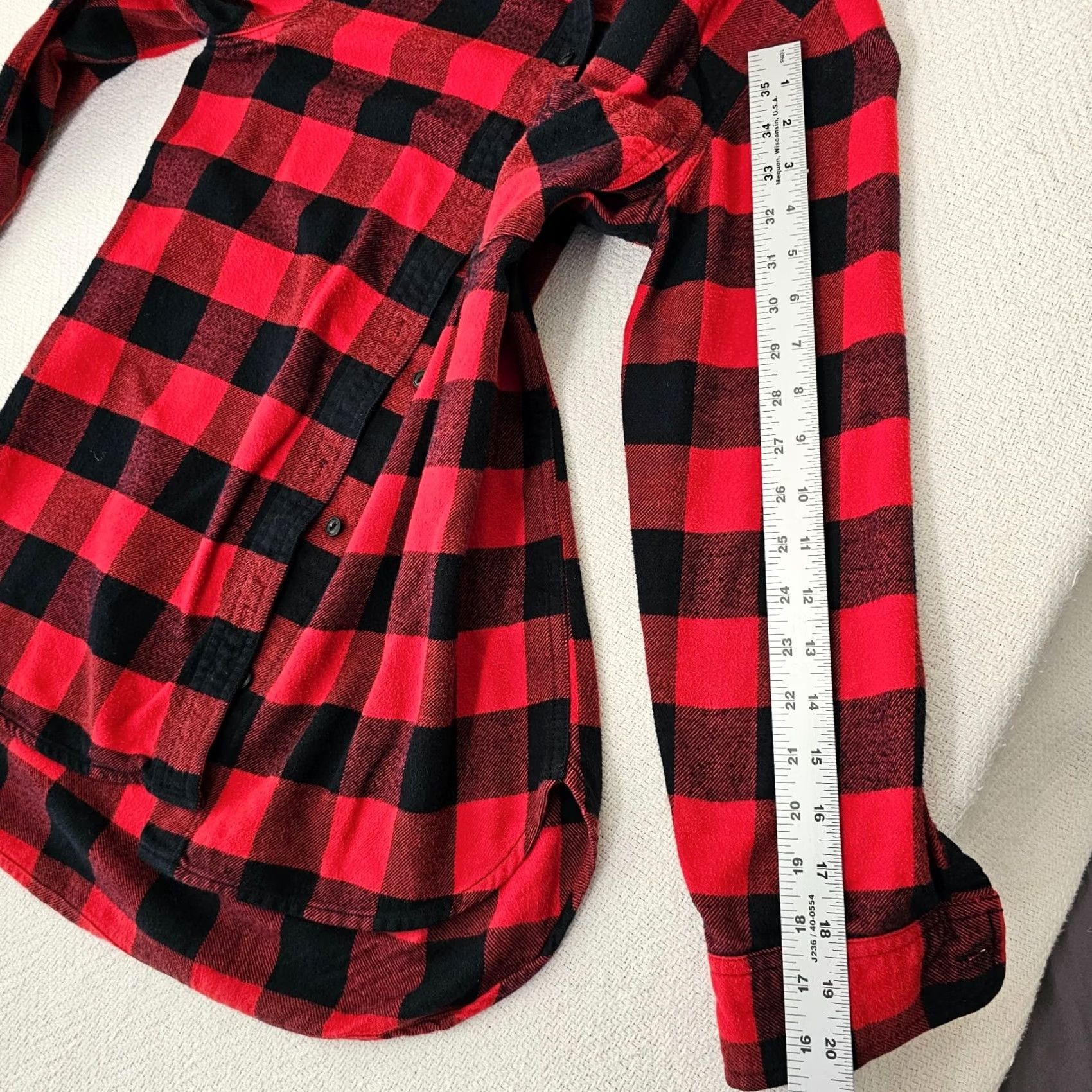 Madewell Madewell Shirt Women XS Long Sleeve Button Front Plaid Flannel Red Black Size XS / US 0-2 / IT 36-38 - 7 Thumbnail