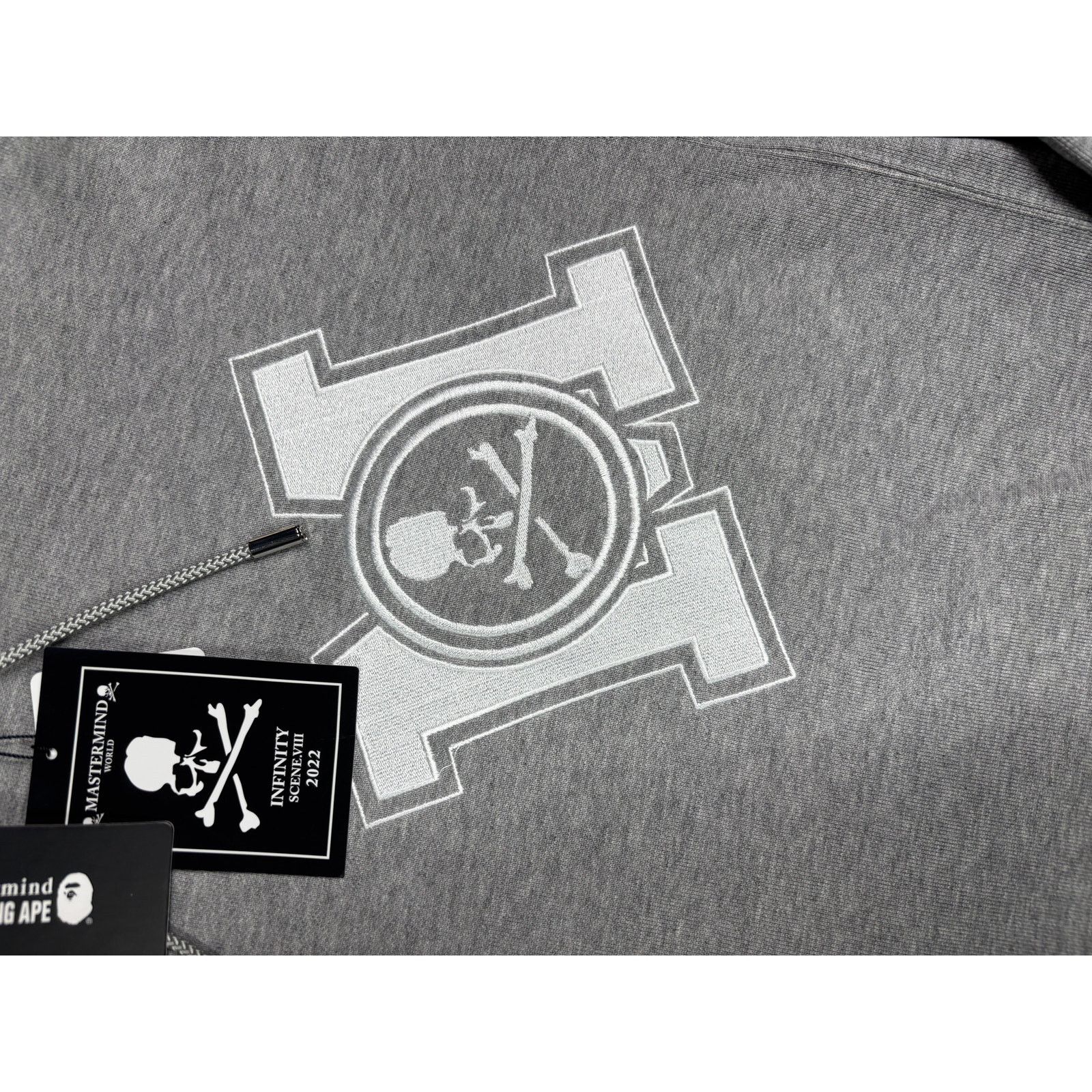Mastermind Japan Mastermind World "All-Over" Embroidered Grey Hoodie MD Size M / US 6-8 / IT 42-44 - 3 Thumbnail