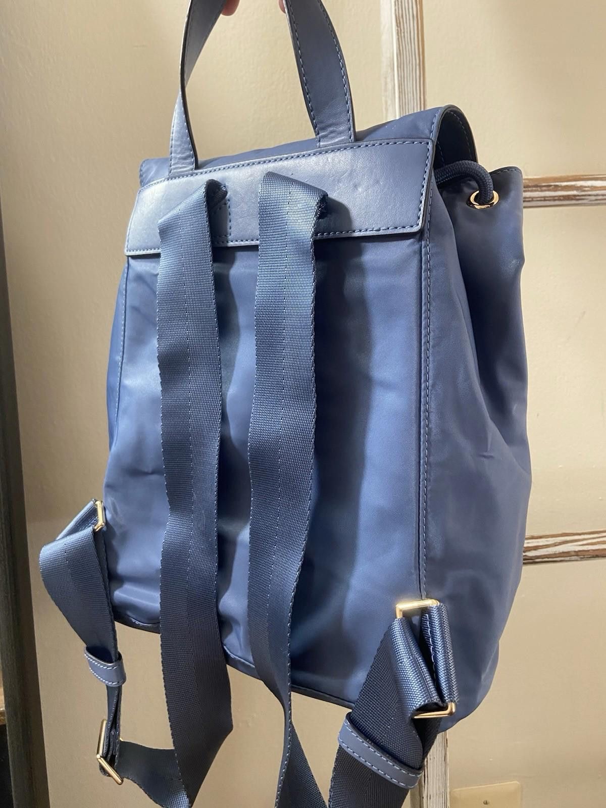 Other Tory Burch Virginia Nylon Leather Drawstring Flap Backpack Size ONE SIZE - 5 Thumbnail