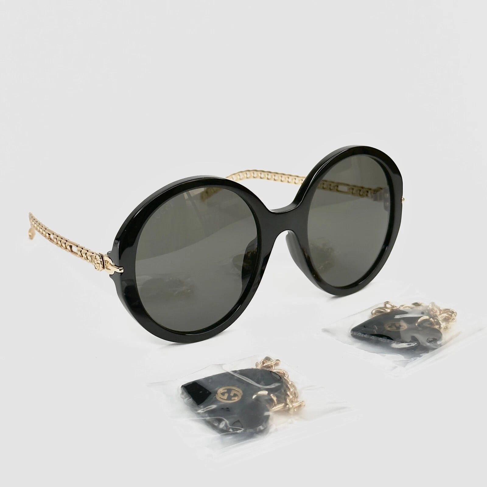 Gucci GUCCI GG0726 CHAIN 0726 Gold Black Heart Logo Detachable 005 Size ONE SIZE - 2 Thumbnail