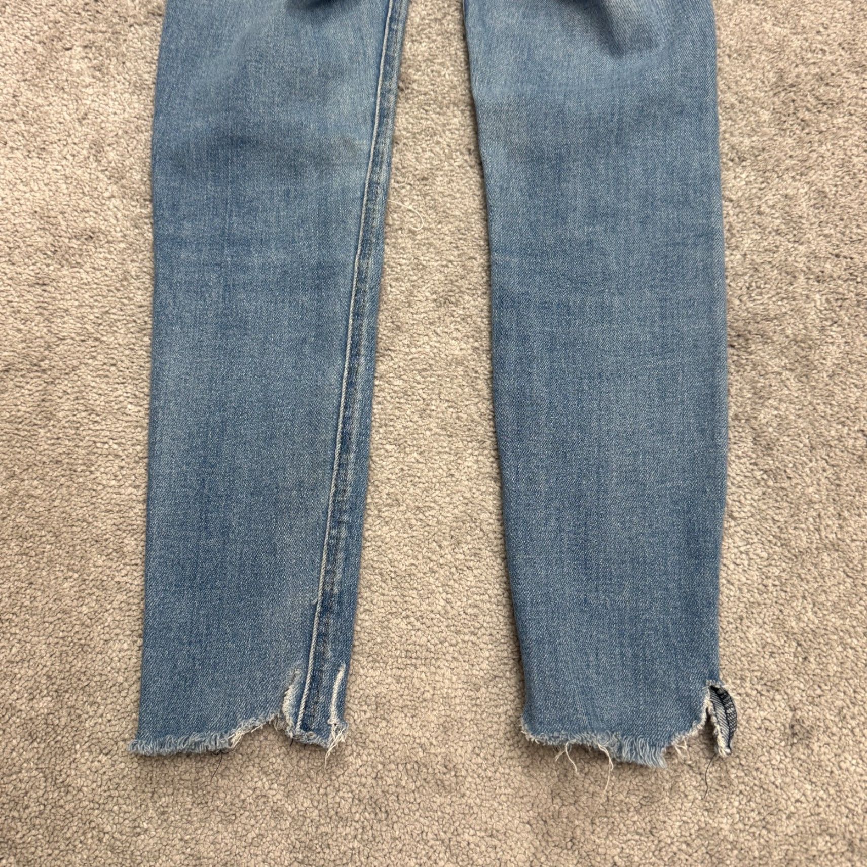 Vintage JUST BLACK Jeans Women 24 Blue Distressed High Rise Straight Ankle Denim Stretch Pocket Zipper Button 5-Pocket City Streetwear Size 42" / US 20 - 5 Thumbnail
