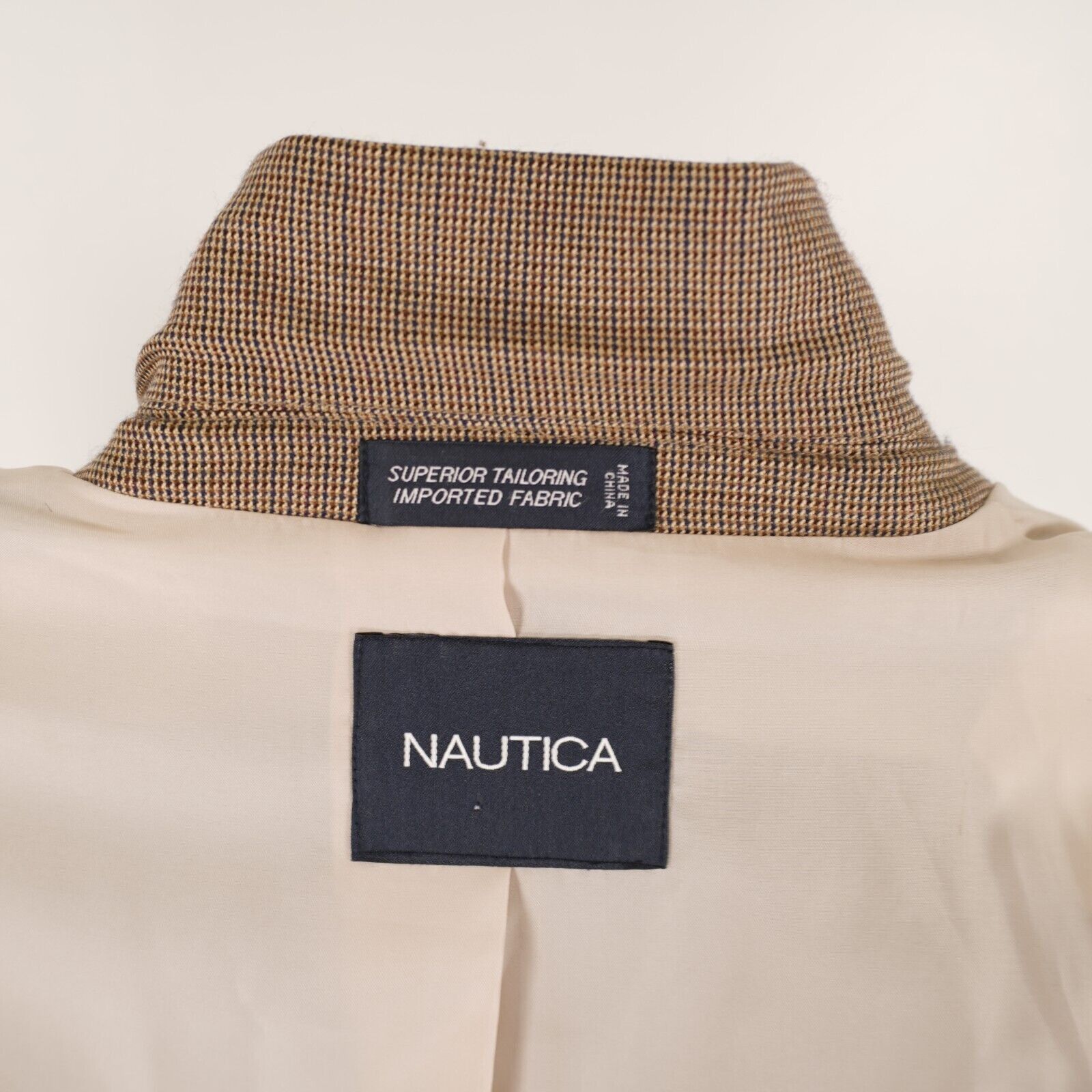 Lord & Taylor Nautica Lord & Taylor Brown Blue Check Silk Wool 3 Button Sp Size 42R - 13 Thumbnail
