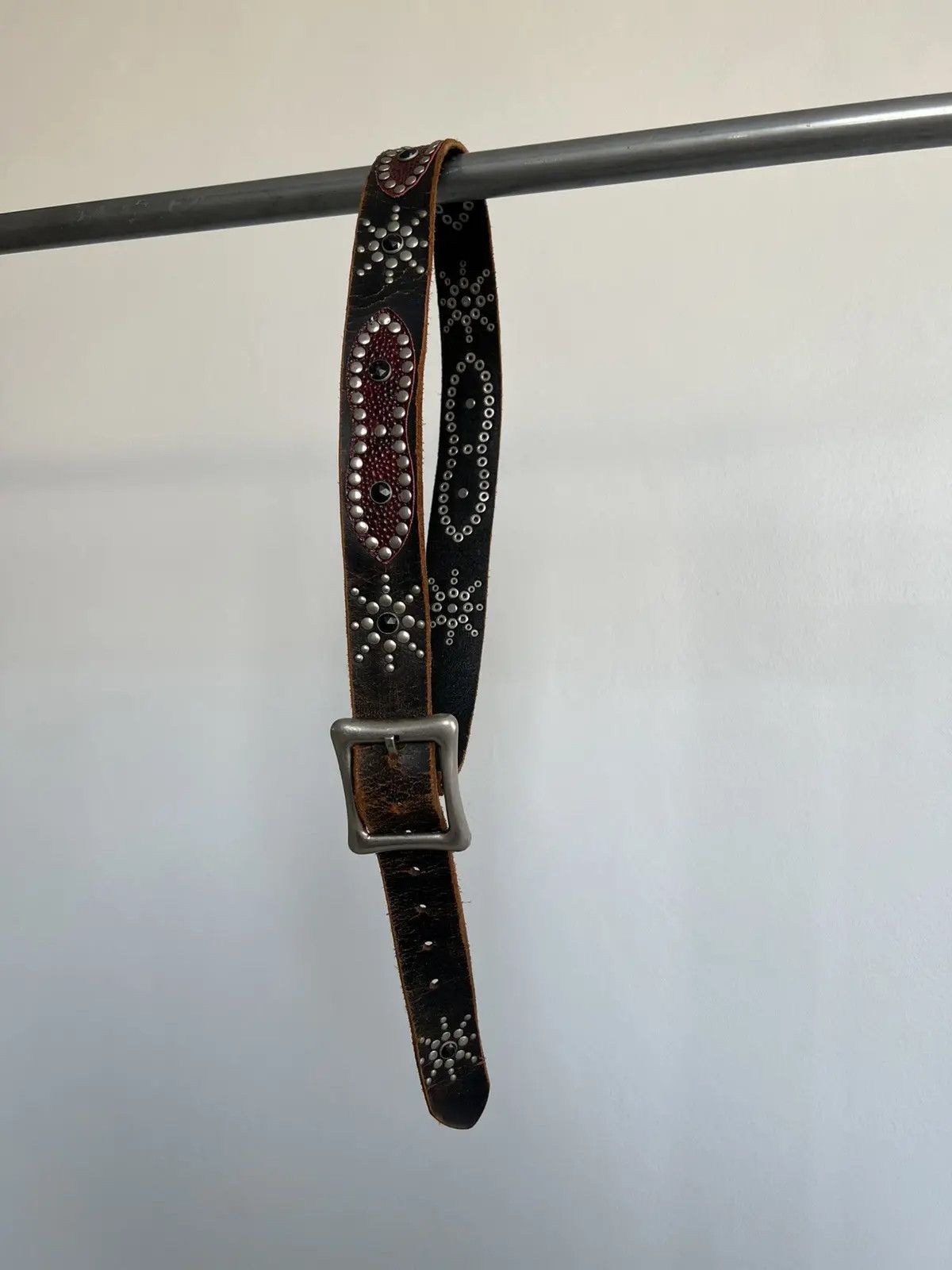 Vintage Vintage Studded Leather Belt Size 32 - 3 Thumbnail