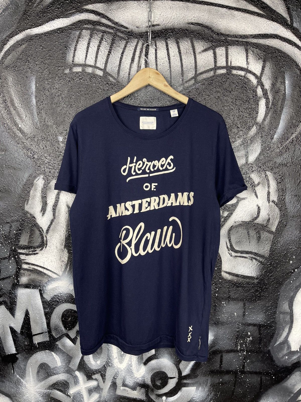 Scotch & Soda Scotch&Soda Amsterdams Blauw Cotton Crew Neck T-Shirt Men’s Size Large Size US L / EU 52-54 / 3 - 4 Thumbnail