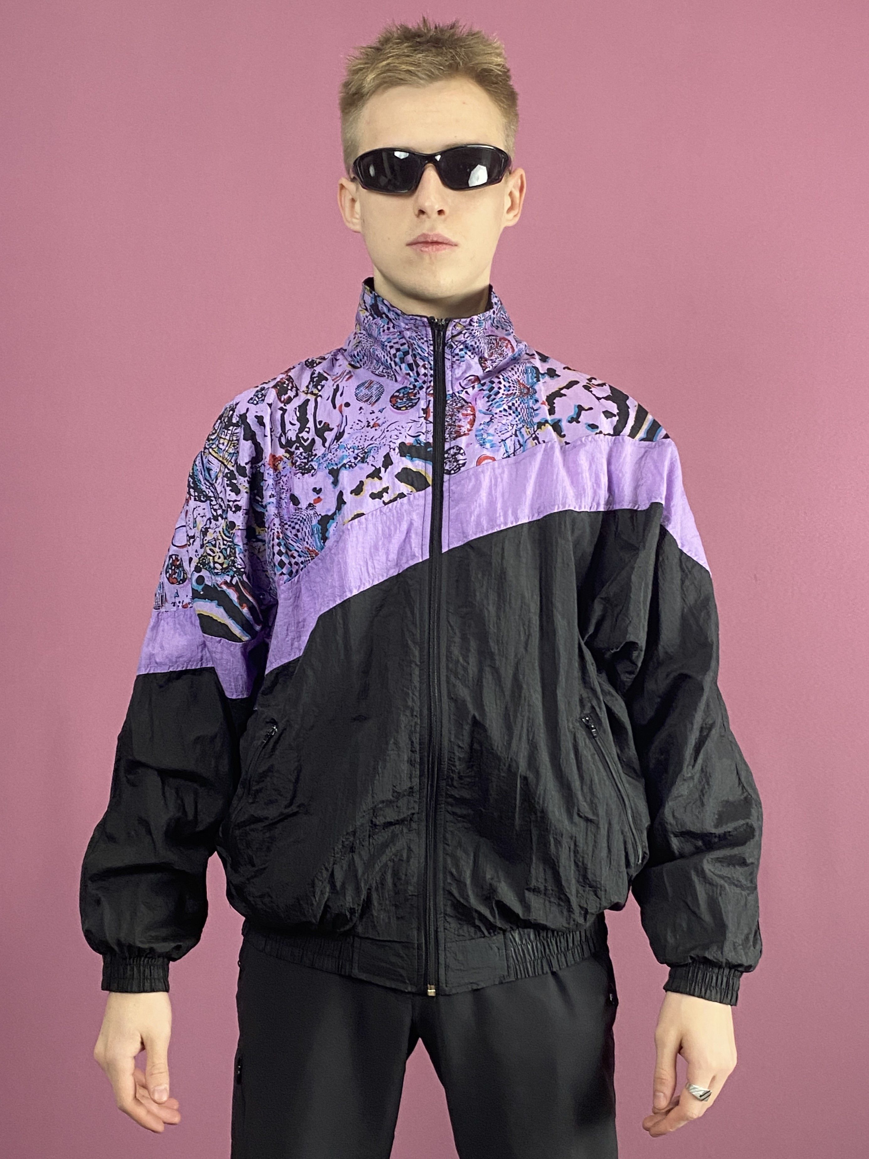 Vintage 90s Vintage Men's Abstract Windbreaker Jacket - Size M Size US M / EU 48-50 / 2 - 1 Thumbnail