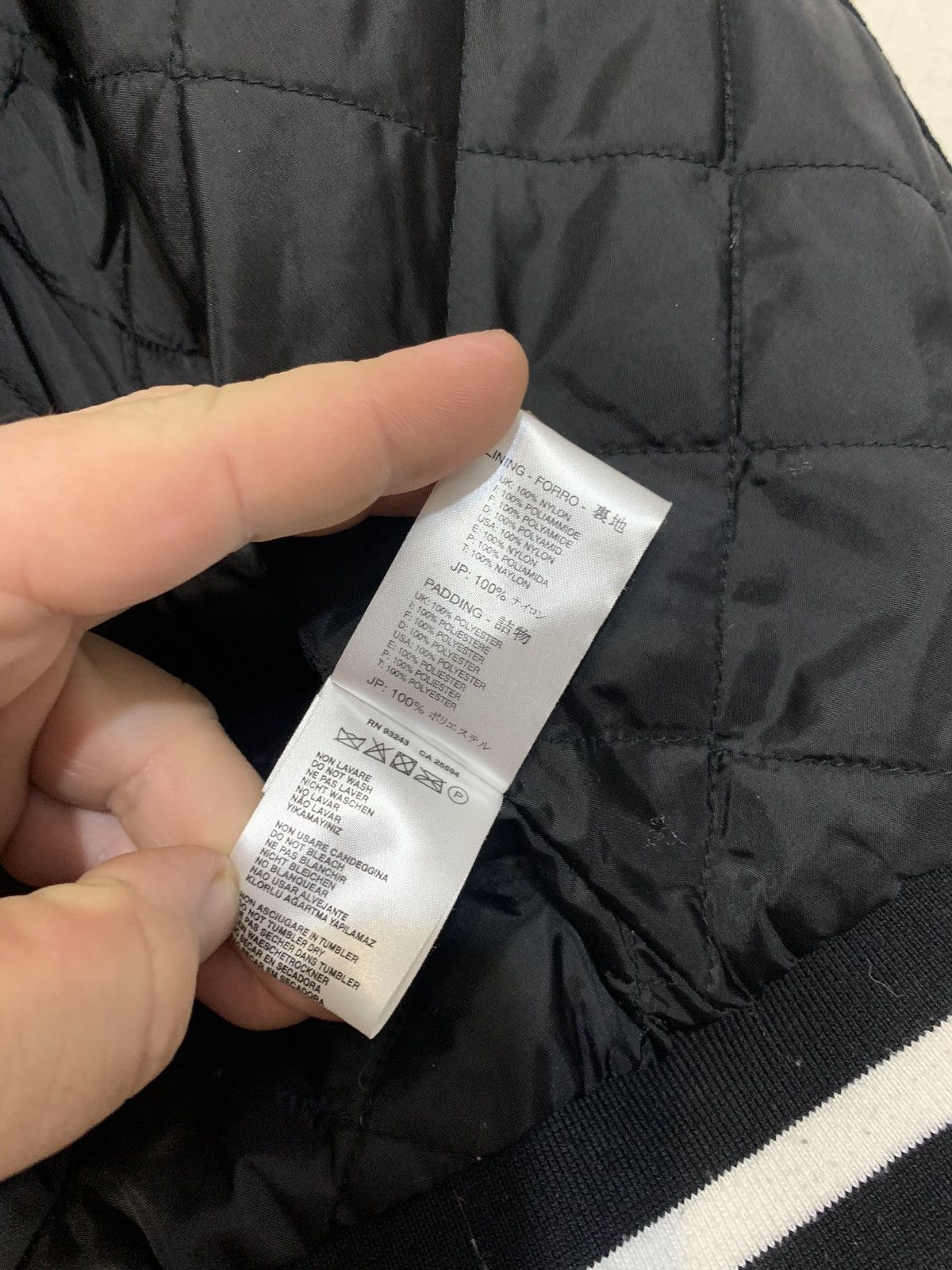 55DSL × Diesel × Vintage 55DSL Vintage Diesel Black Wool Bomber Jacket Nylon Sleeves Size US M / EU 48-50 / 2 - 12 Thumbnail