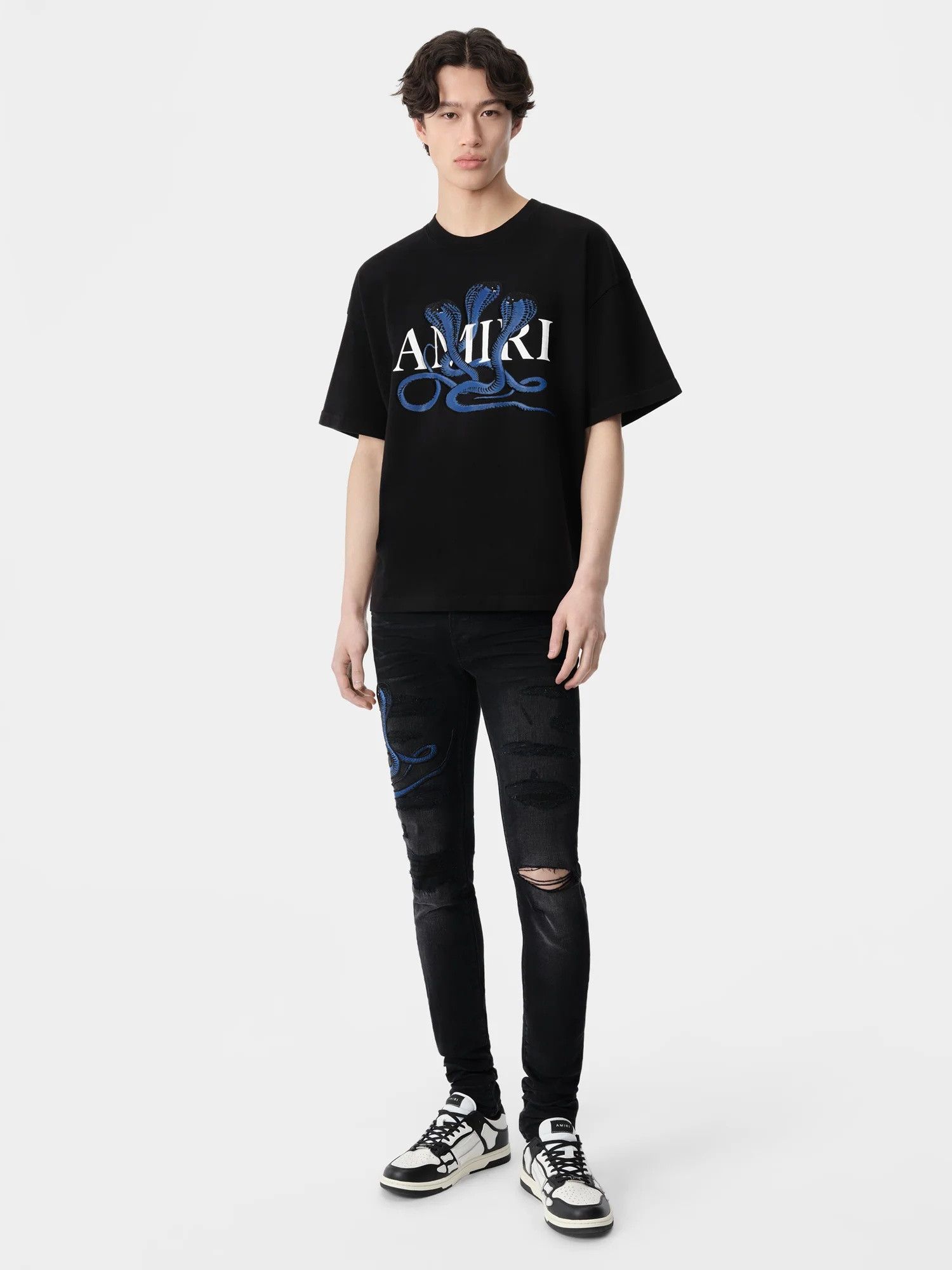 Amiri o1orln1025 Glitter Poison Logo Skater T-Shirt in Black Size US L / EU 52-54 / 3 - 2 Thumbnail