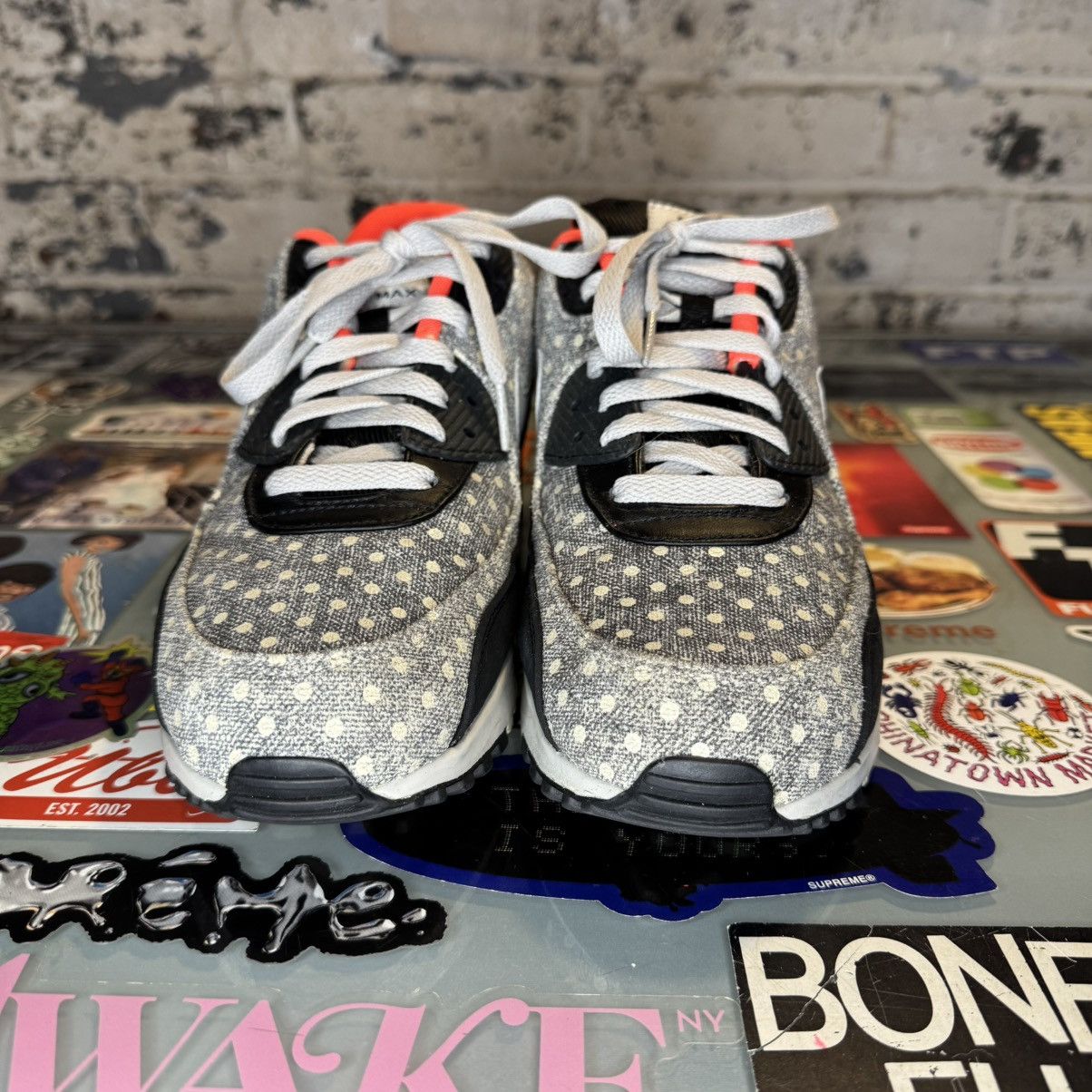 Nike Nike Air Max 90 LTR Premium Polka Dot Bright Crimson Sz 9 Size US 9 / EU 42 - 4 Thumbnail