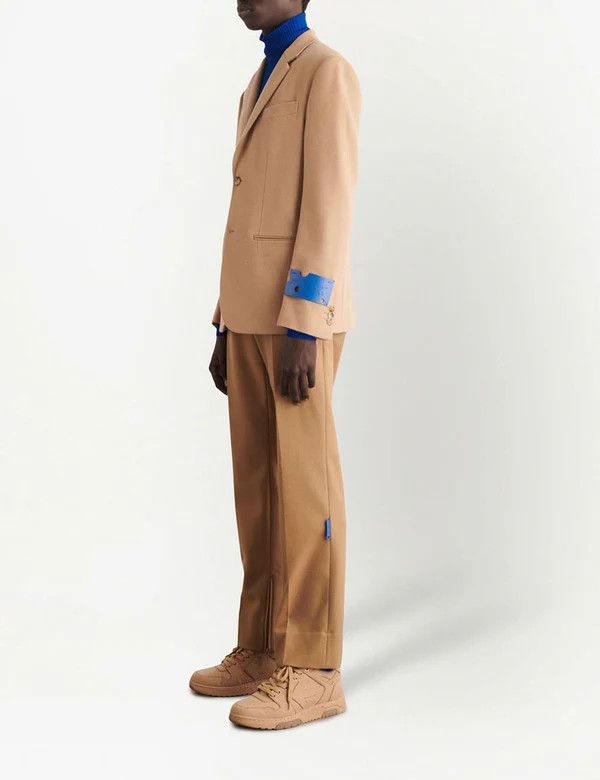 Off-White o1y0225 Logo Blazer in Camel Size US M / EU 48-50 / 2 - 5 Thumbnail
