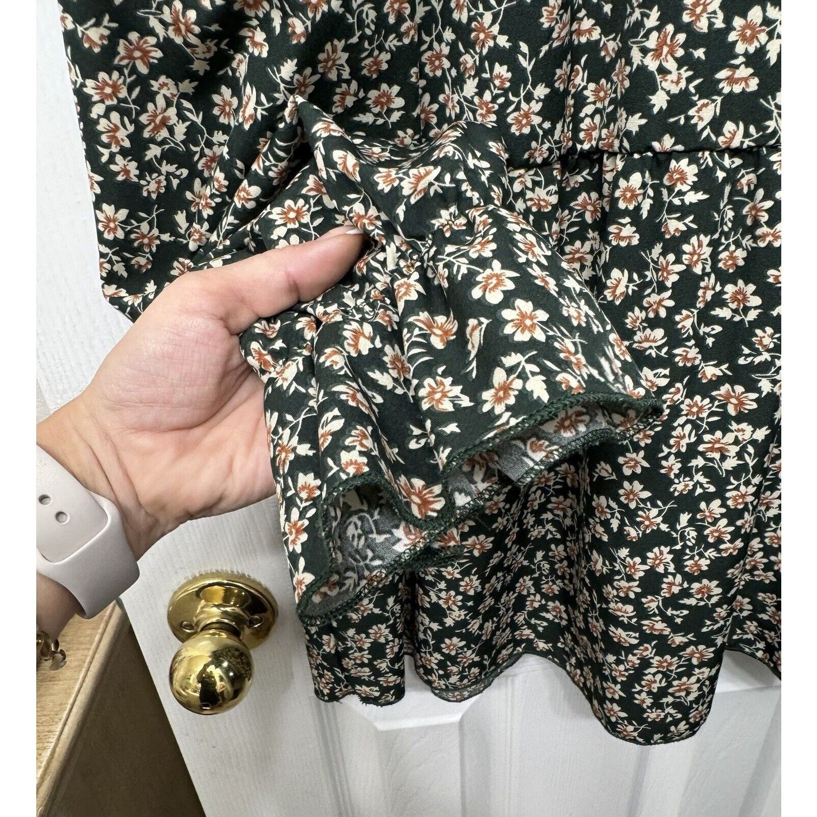 Shein SHEIN LUNE Plus Ditsy Print Flounce Sleeve, Peplum Blouse 3X Size 3XL / US 20-22 - 6 Thumbnail