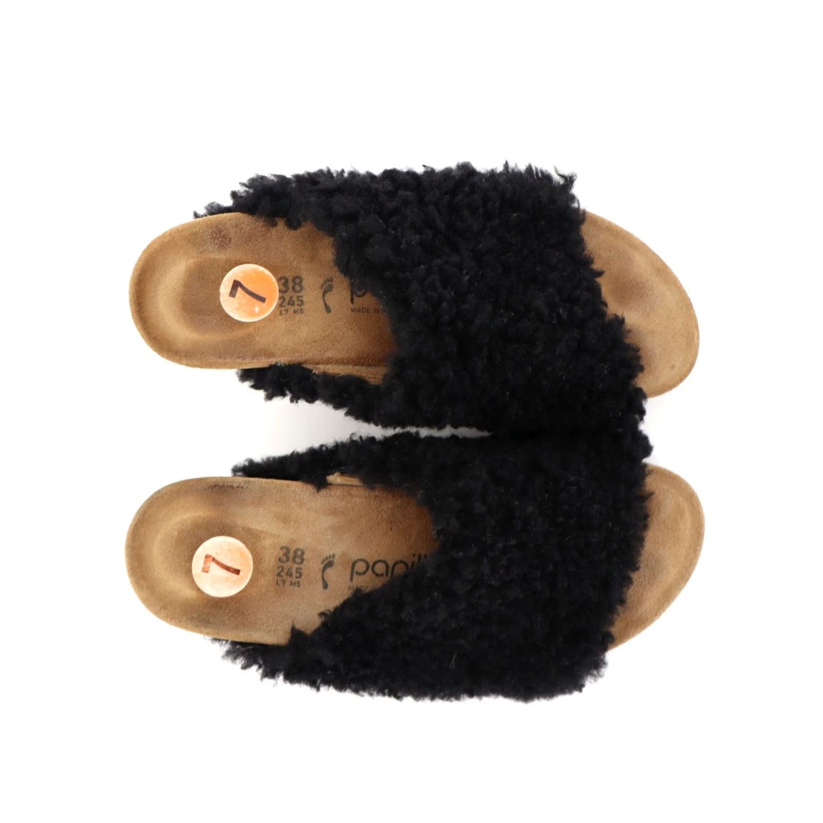 Birkenstock Birkenstock Papillio Namica Teddy Black Shearling Mules Sz 38 US 7 Slip-On Sandal Womens Size US 7 / IT 37 - 2 Thumbnail