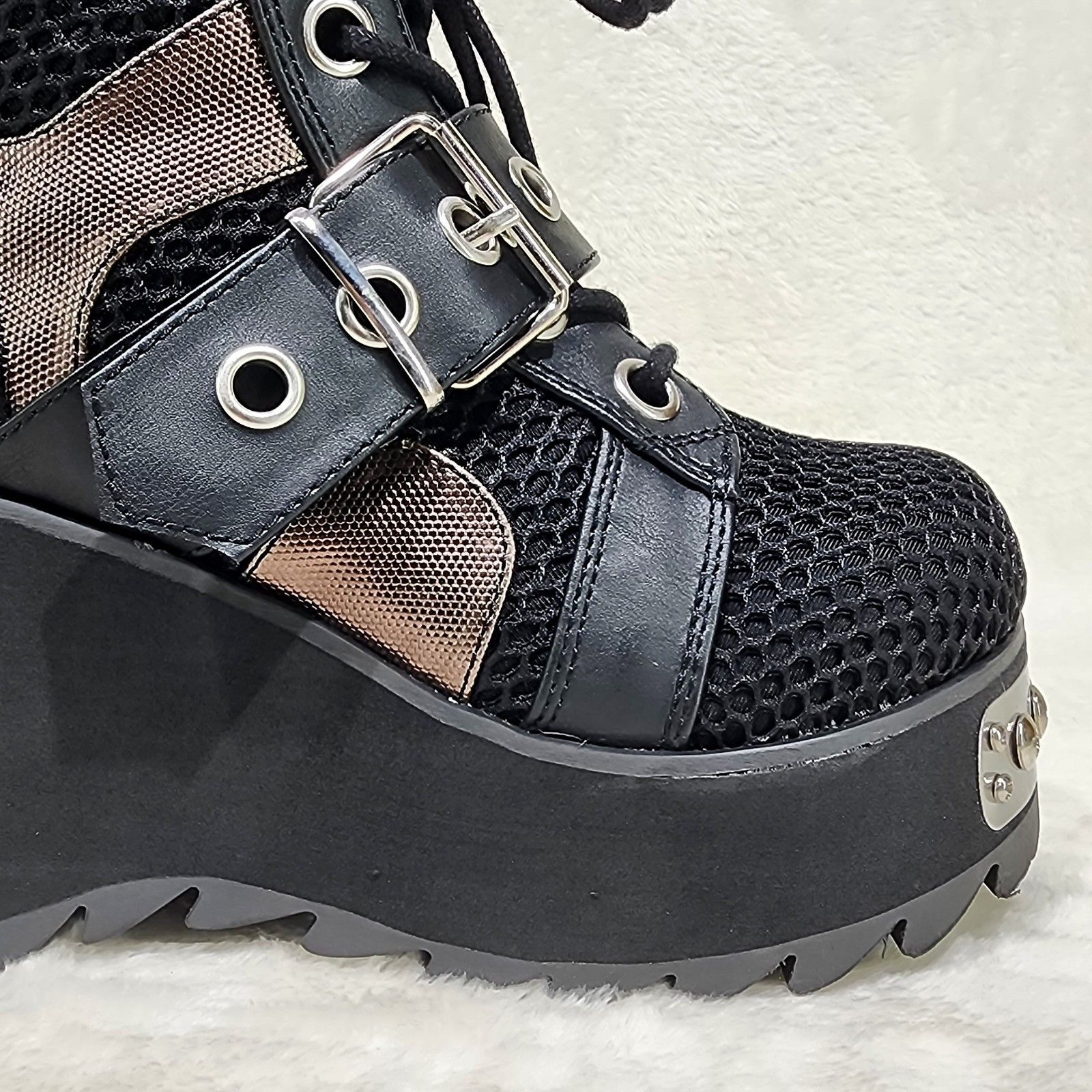 Demonia Cult DEMONIA Scene 50 Platform Goth Punk Ankle Boots Size US 6 / IT 36 - 9 Thumbnail