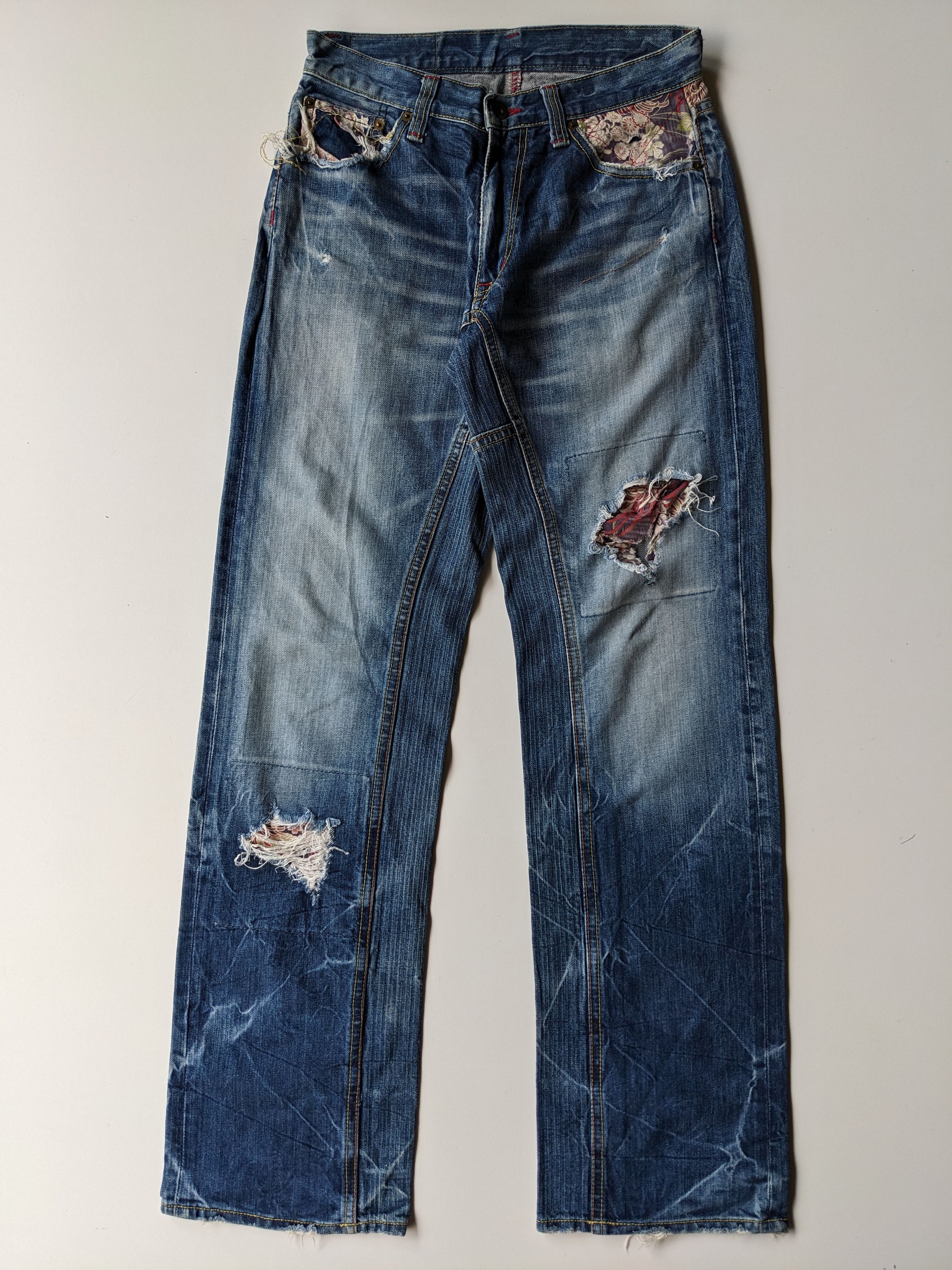 Eternal Kurashiki sakura boro sashiko jeans