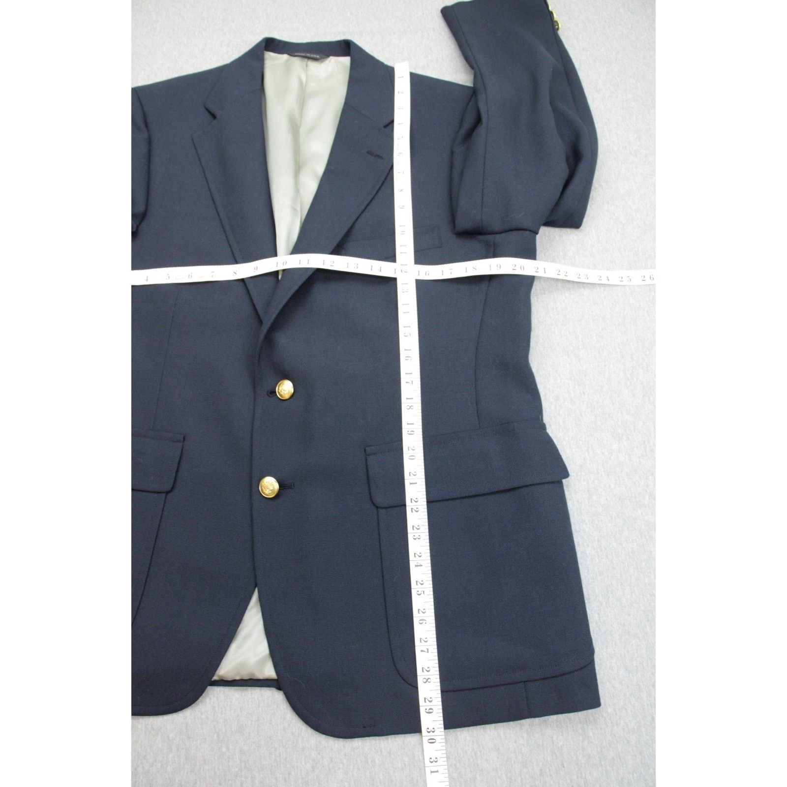 Chaps Ralph Lauren Chaps Ralph Lauren Blazer 42R Mens Navy Golden Buttons Size 42R - 11 Thumbnail