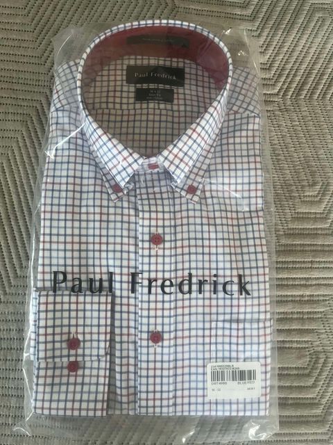 Paul Fredrick Non-Iron Cotton Button Down Shirt Size US M / EU 48-50 / 2 - 1 Preview