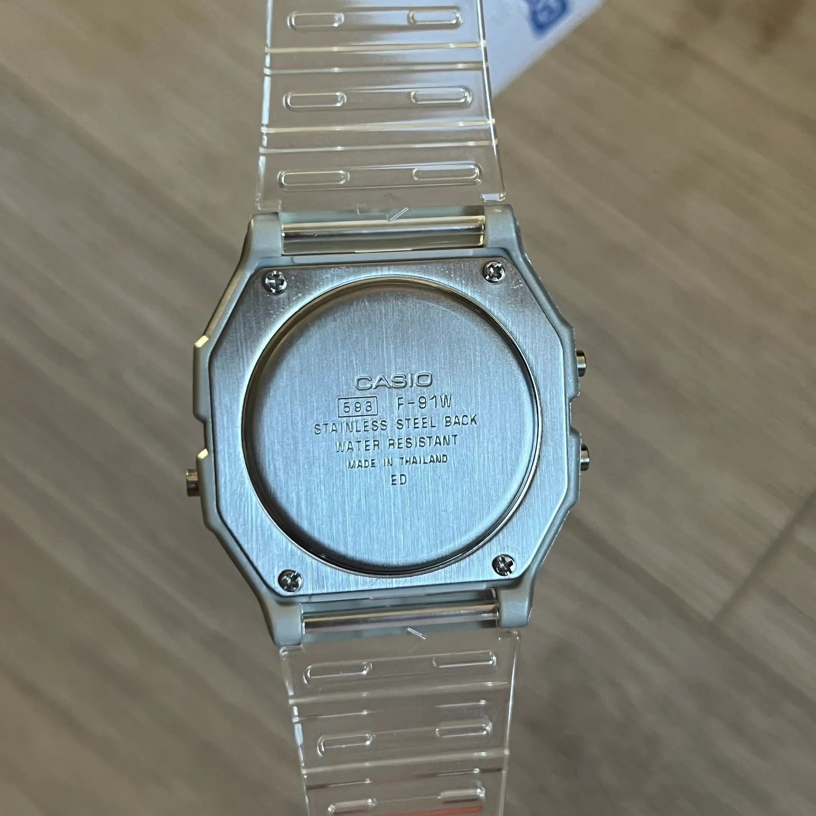 Casio Casio F-91W "Holo Diamonds" Clear Digital Watch Size ONE SIZE - 9 Thumbnail